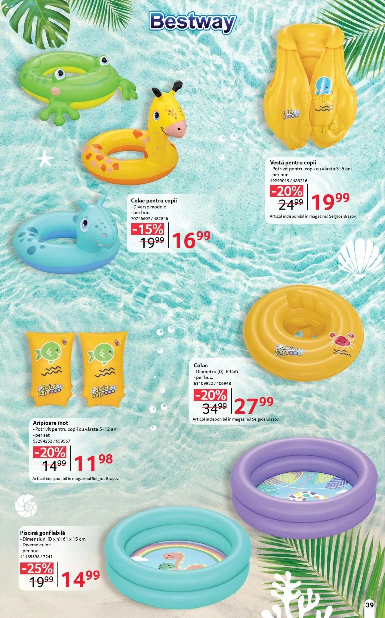 Catalog Selgros 13 Iunie - 9 Iulie 2025 | Pagina 39 | Produse: Piscină, Köpek Uzaklaştırıcılar, Vestă