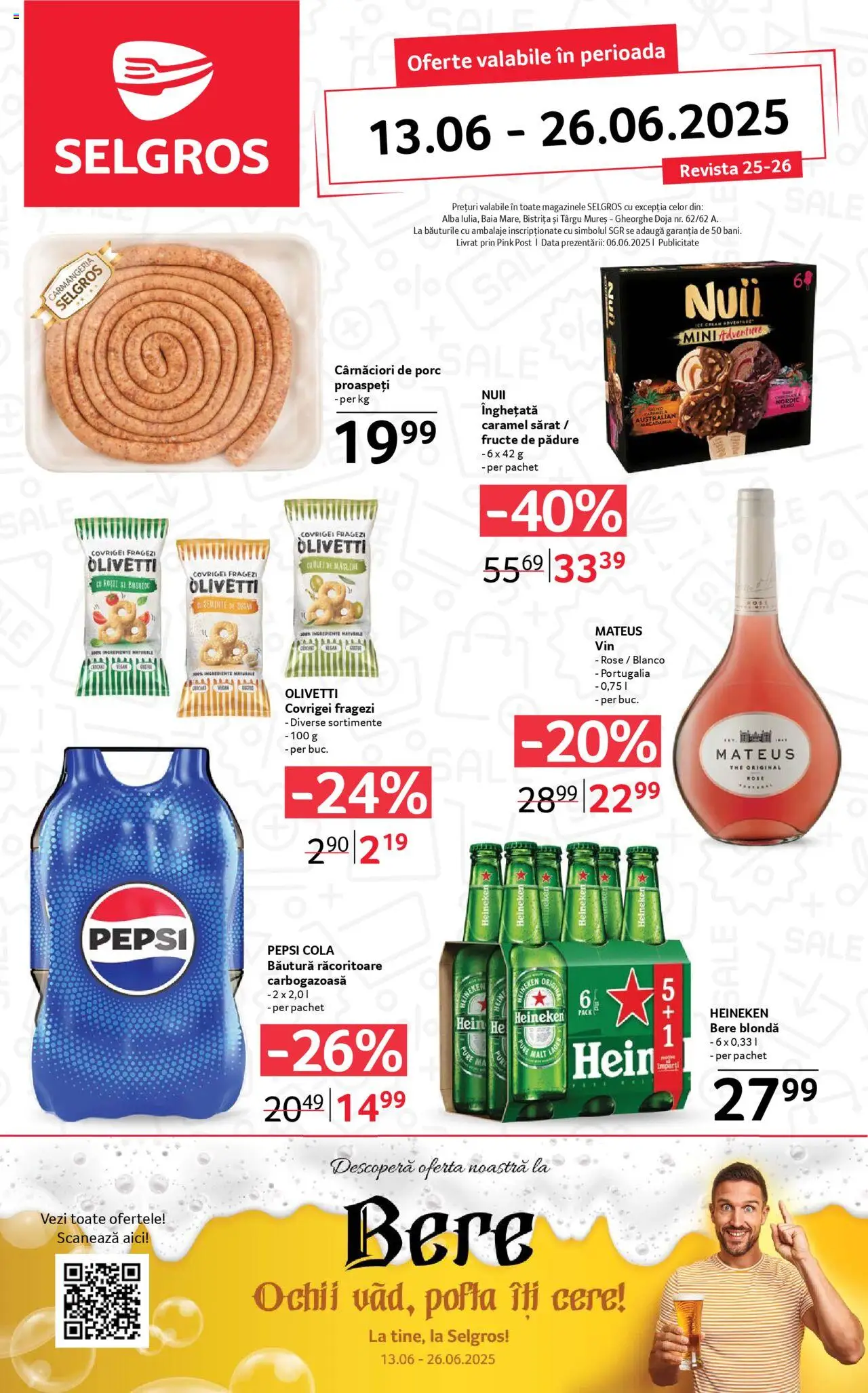 Catalog Selgros 13 - 25 Iunie 2025 | Pagina 1 | Produse: Covrigei, Bere, Înghețată, Fructe