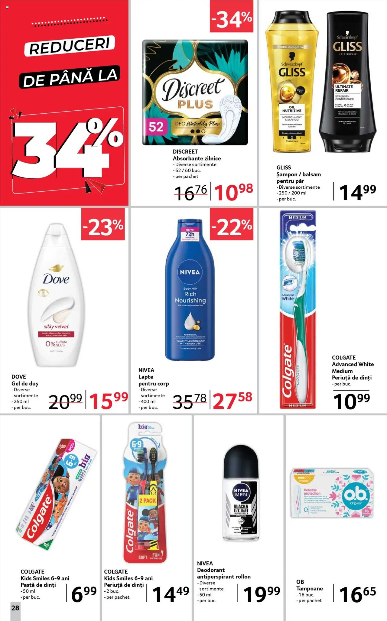 Catalog Selgros 13 - 25 Iunie 2025 | Pagina 28 | Produse: Lapte, Deodorant, Periuță de dinți, Absorbante