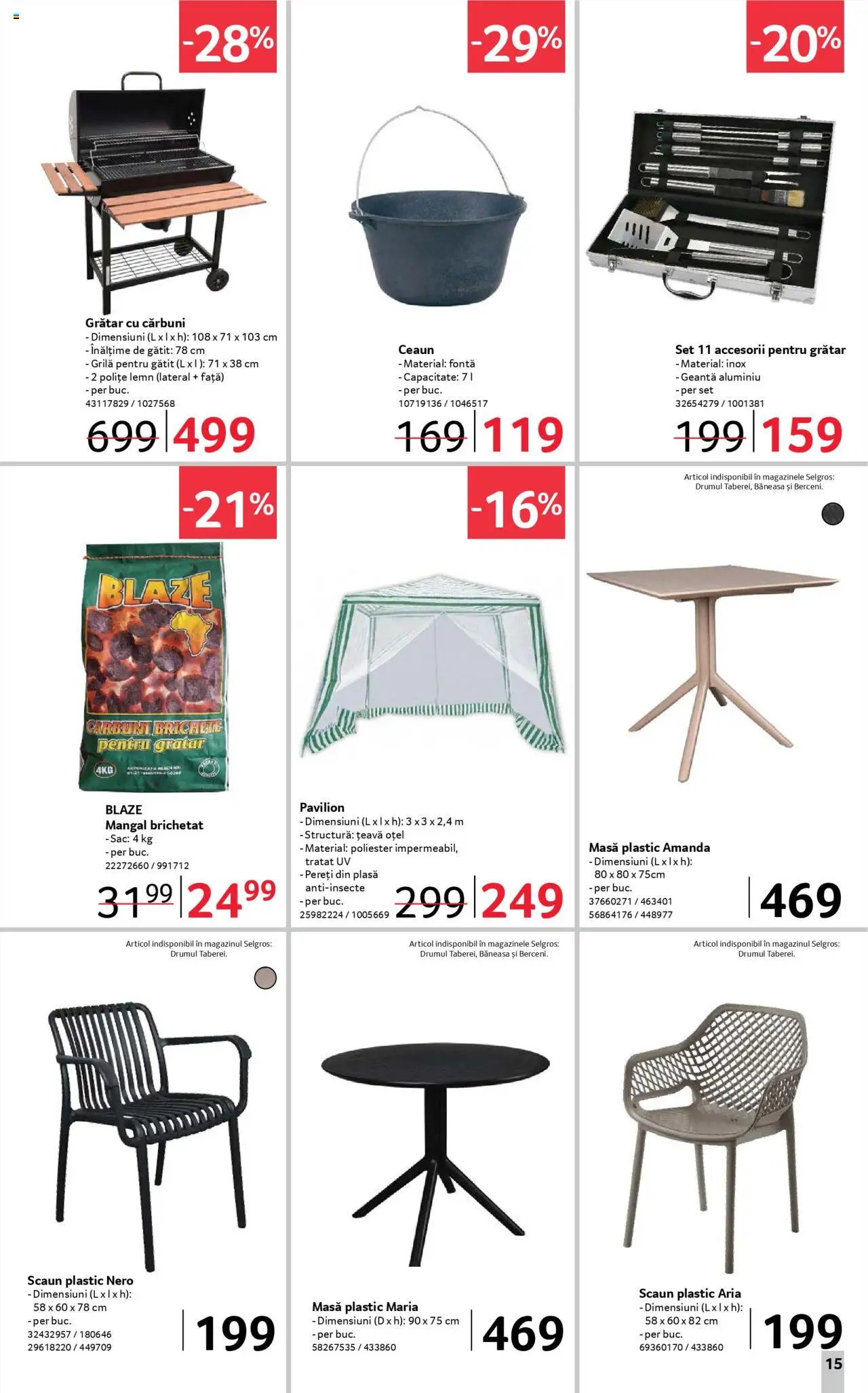 Catalog Selgros 13 - 25 Iunie 2025 | Pagina 15 | Produse: Grătar, Masă, Pavilion, Soğanlar