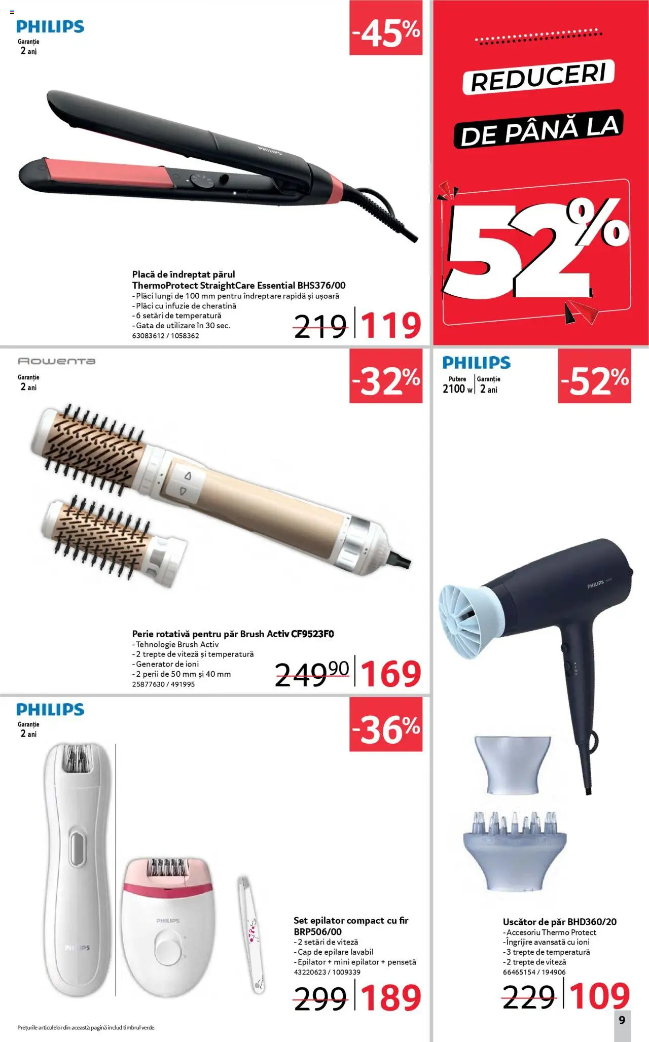 Catalog Selgros 13 - 25 Iunie 2025 | Pagina 9 | Produse: Epilator, Uscător De Păr, Placă De Îndreptat Părul, Perie