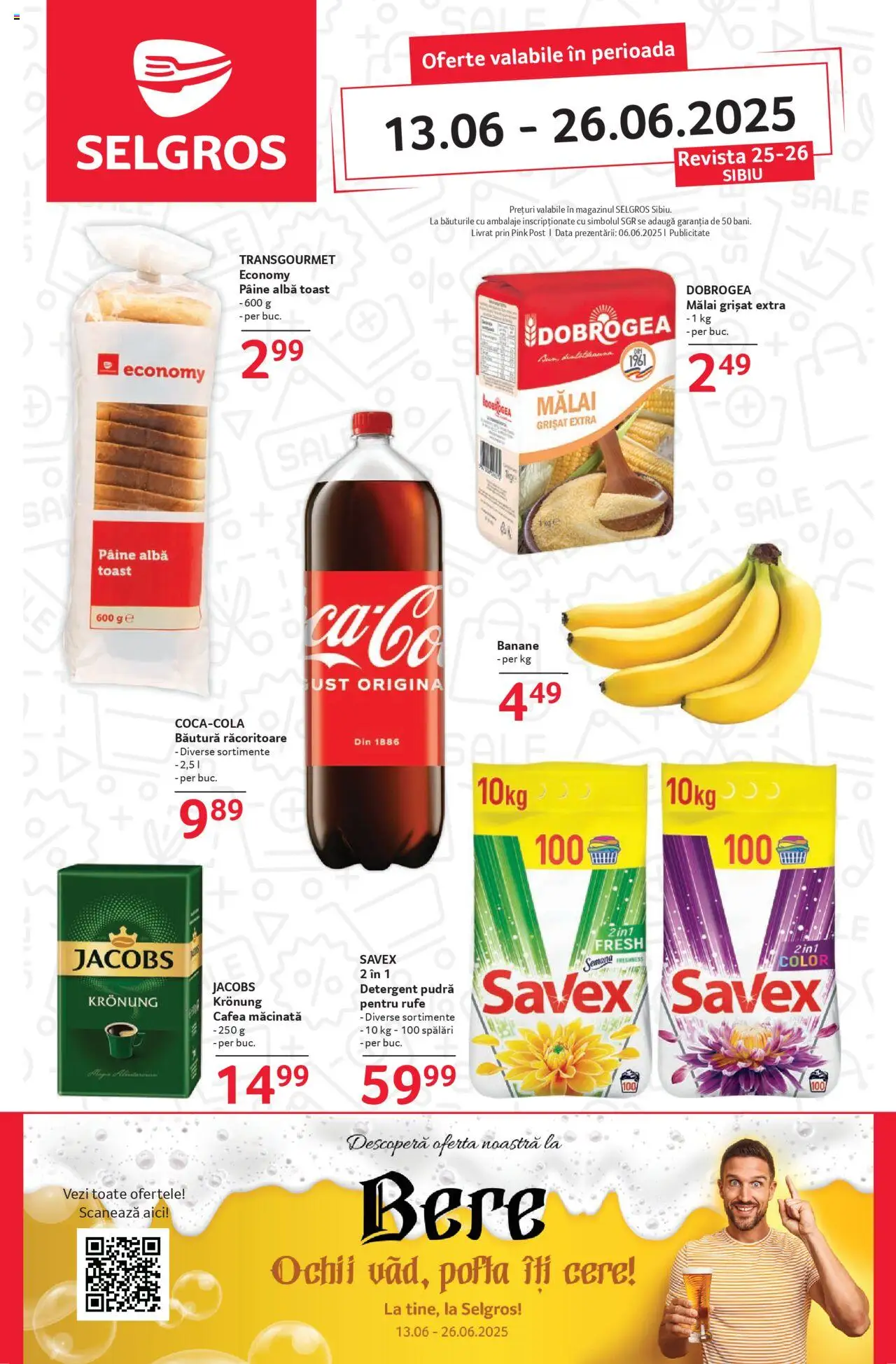 Catalog Selgros 13 - 25 Iunie 2025 | Pagina 1 | Produse: Pâine, Cafea, Bere, Detergent