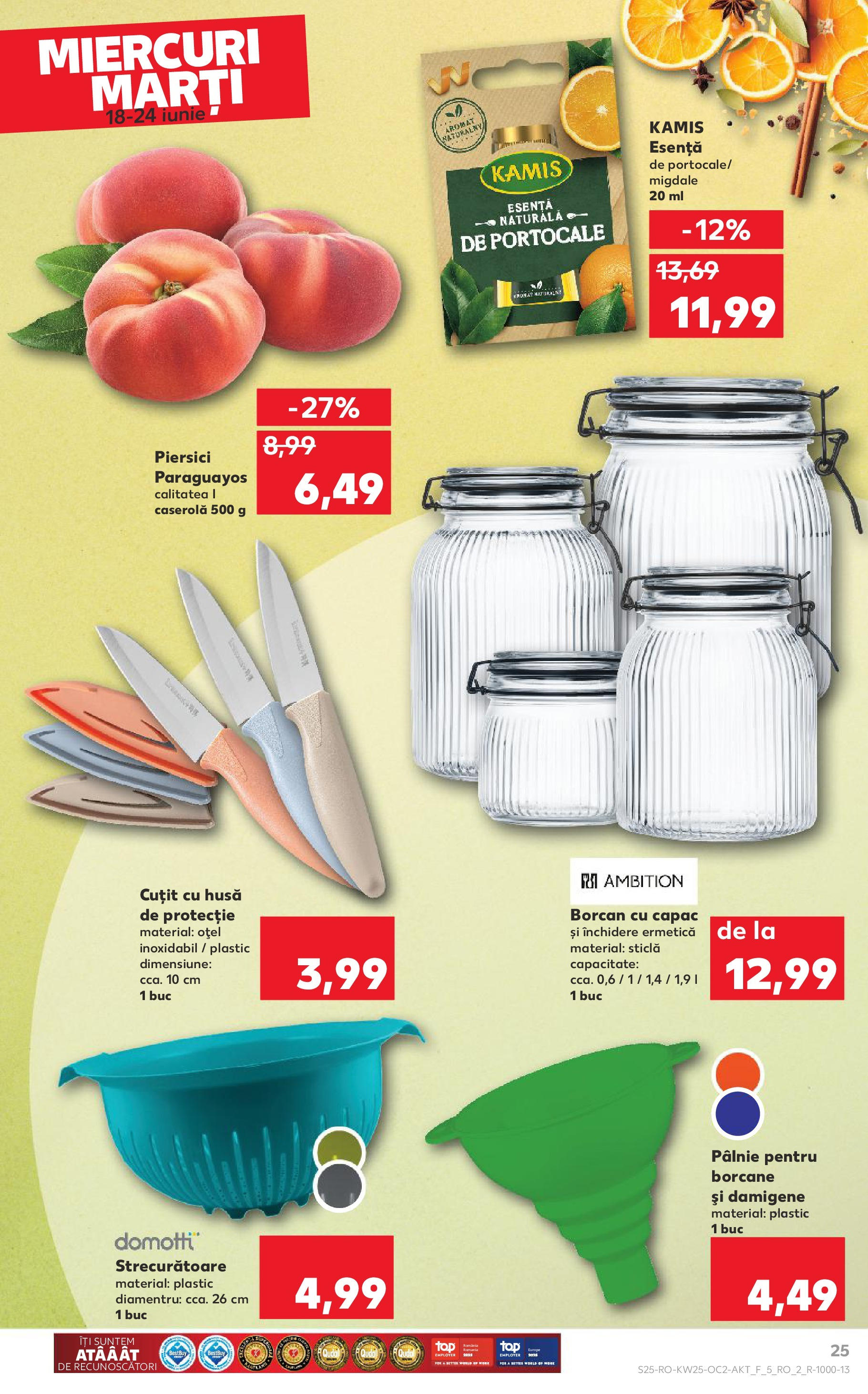 Catalog Kaufland 18 - 23 Iunie 2025 | Pagina 25 | Produse: Cuțit, Borcan, Migdale, Portocale