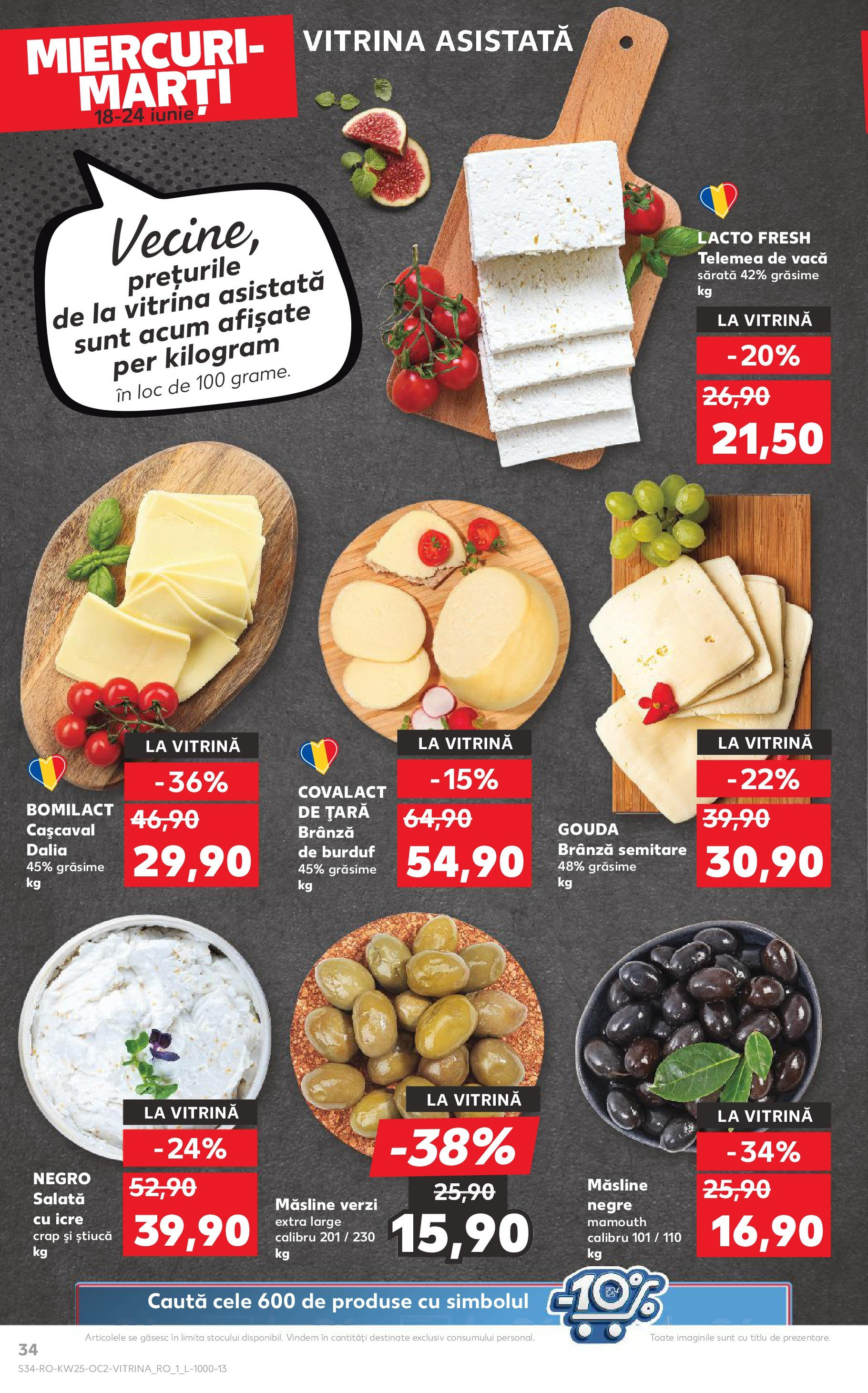 Catalog Kaufland 18 - 23 Iunie 2025 | Pagina 34 | Produse: Cașcaval, Brânză, Salată, Gouda