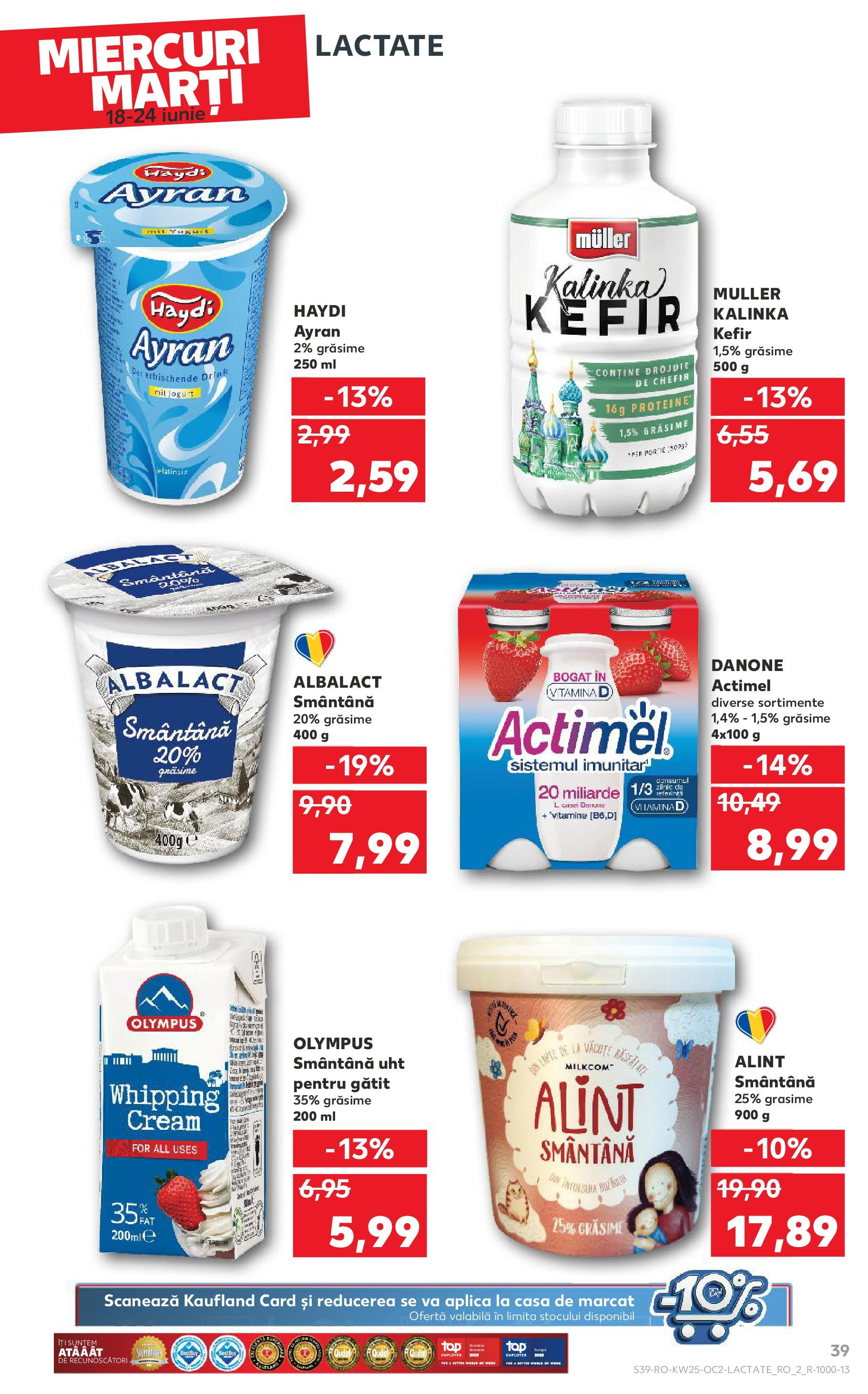 Catalog Kaufland 18 - 23 Iunie 2025 | Pagina 39 | Produse: Masaüstü kılıfı, Lapte, Kefir, Smântână