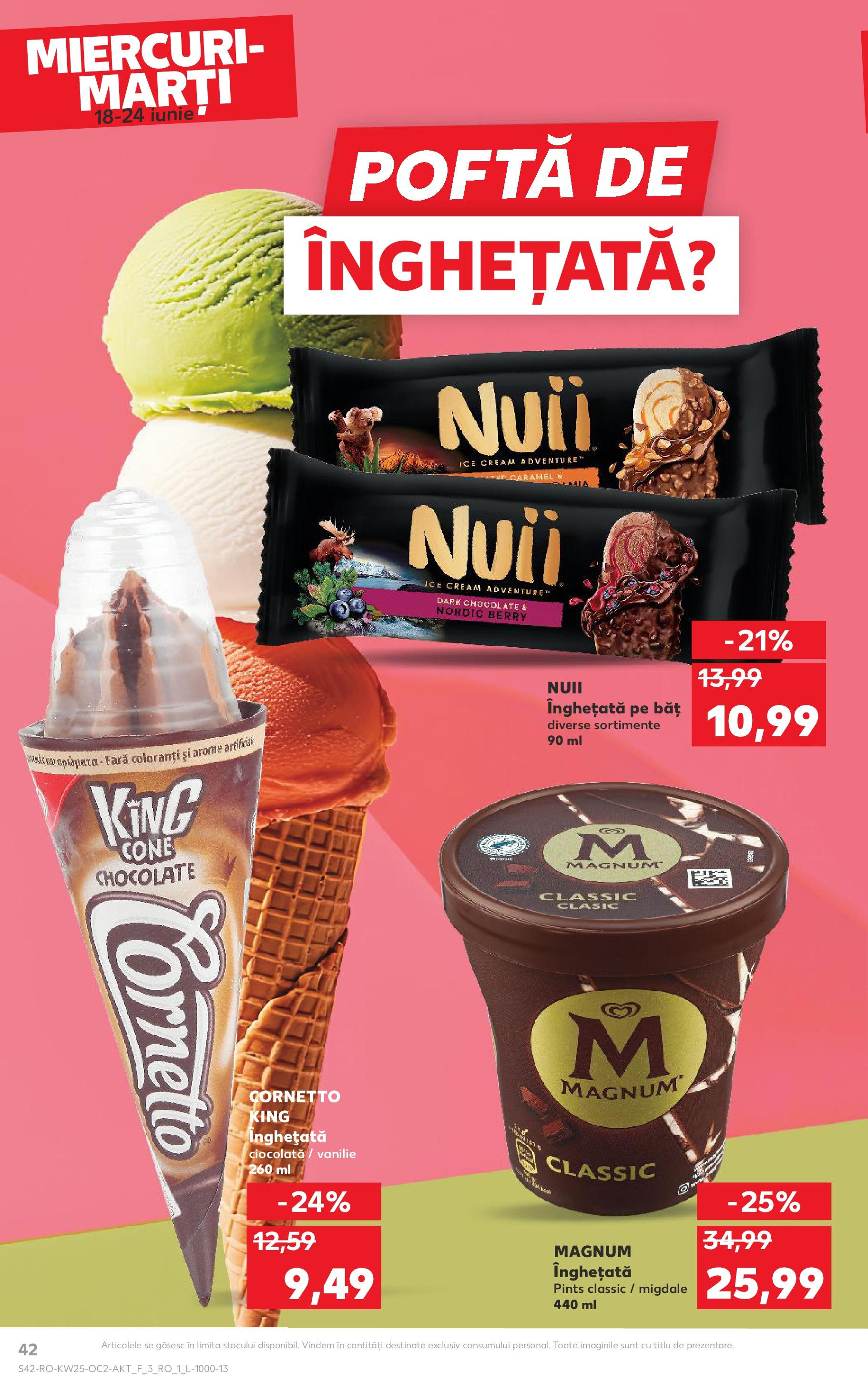 Catalog Kaufland 18 - 23 Iunie 2025 | Pagina 42 | Produse: Migdale, Ciocolată, Înghețată