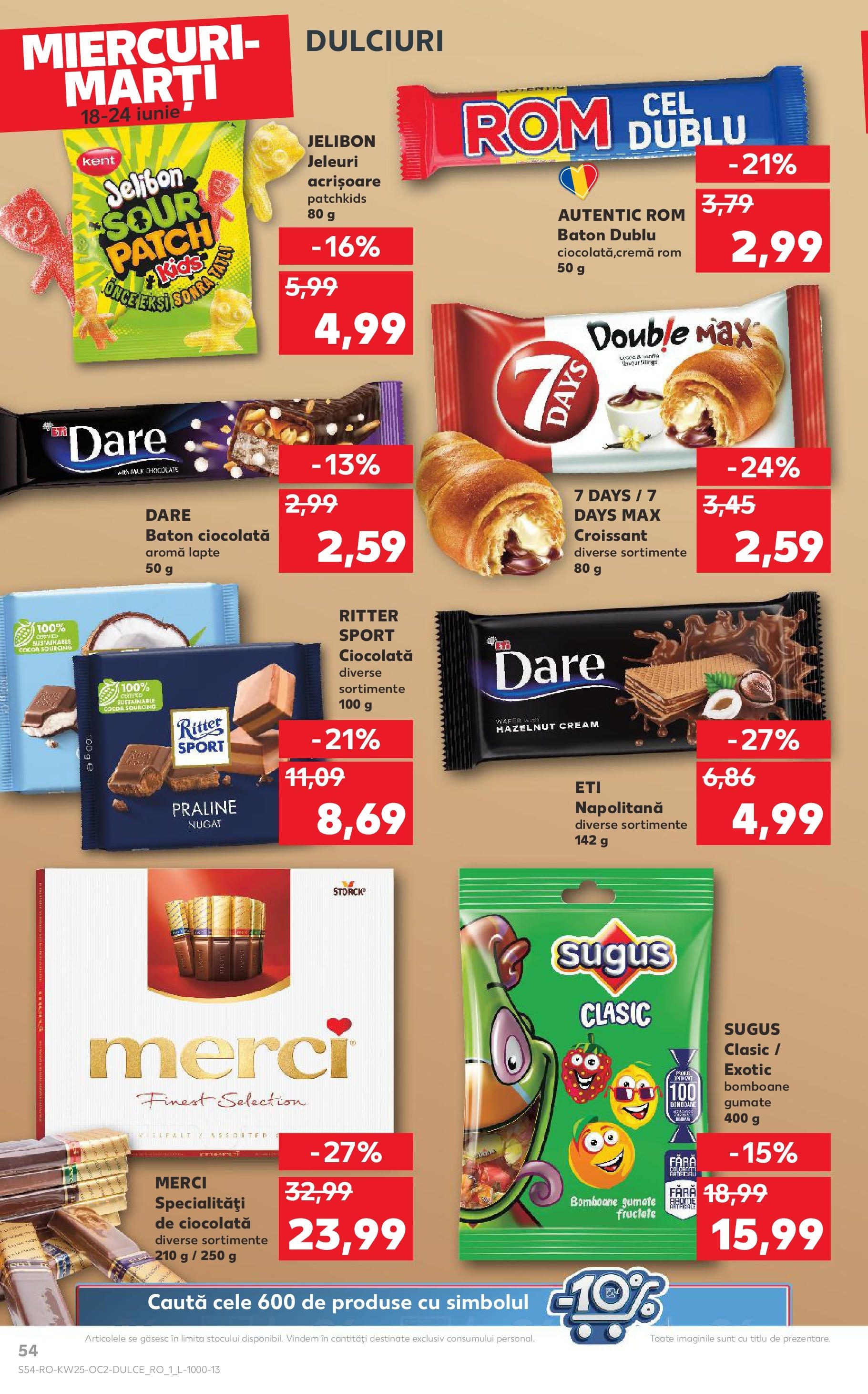Catalog Kaufland 18 - 23 Iunie 2025 | Pagina 54 | Produse: Praline, Ciocolată, Rom, Jeleuri