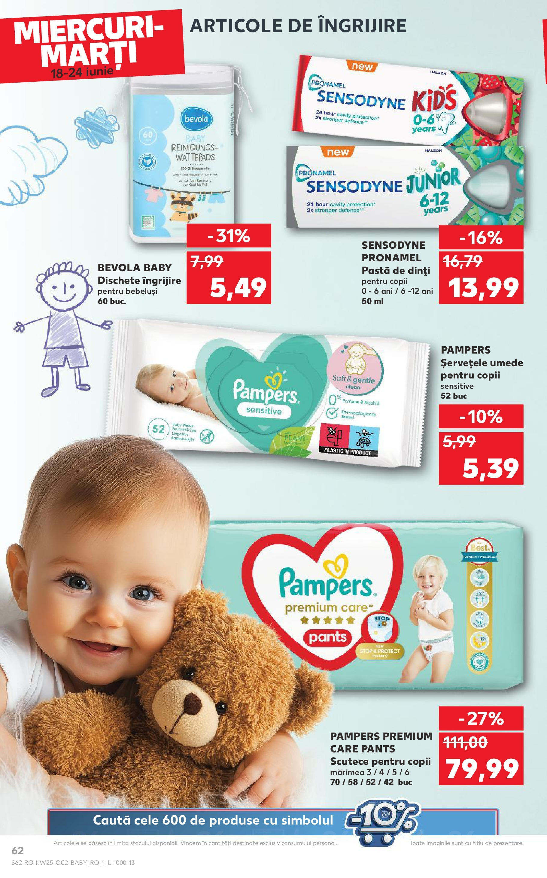 Catalog Kaufland 18 - 23 Iunie 2025 | Pagina 62 | Produse: Pirinç gevreği, Pastă de dinți, Șervețele umede, Scutece