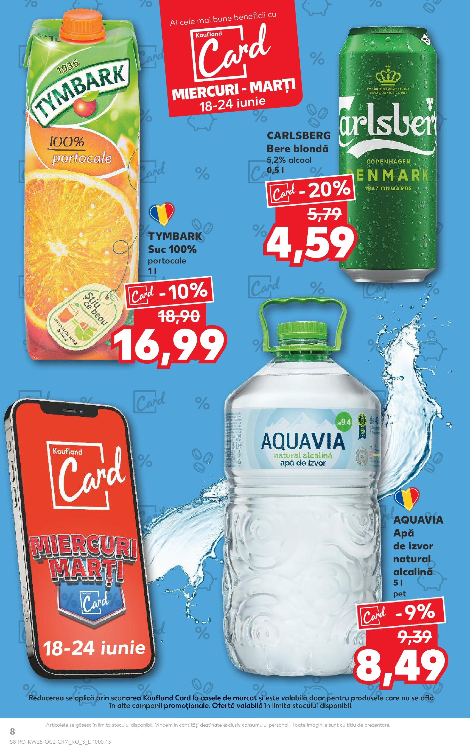 Catalog Kaufland 18 - 23 Iunie 2025 | Pagina 8 | Produse: Bere, Portocale, Apă, Fructe