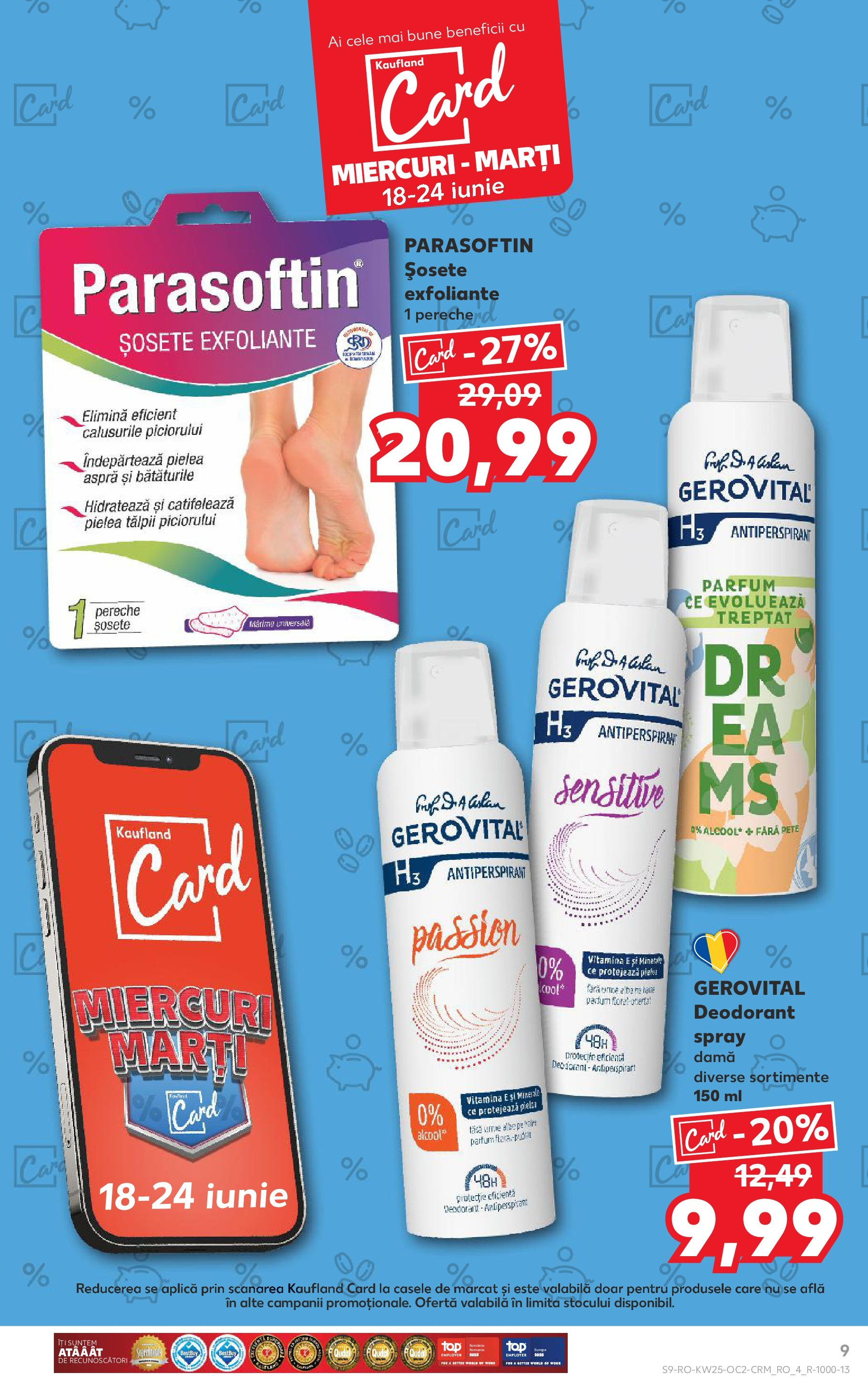 Catalog Kaufland 18 - 23 Iunie 2025 | Pagina 9 | Produse: Parfum, Deodorant, Antiperspirant, Șosete