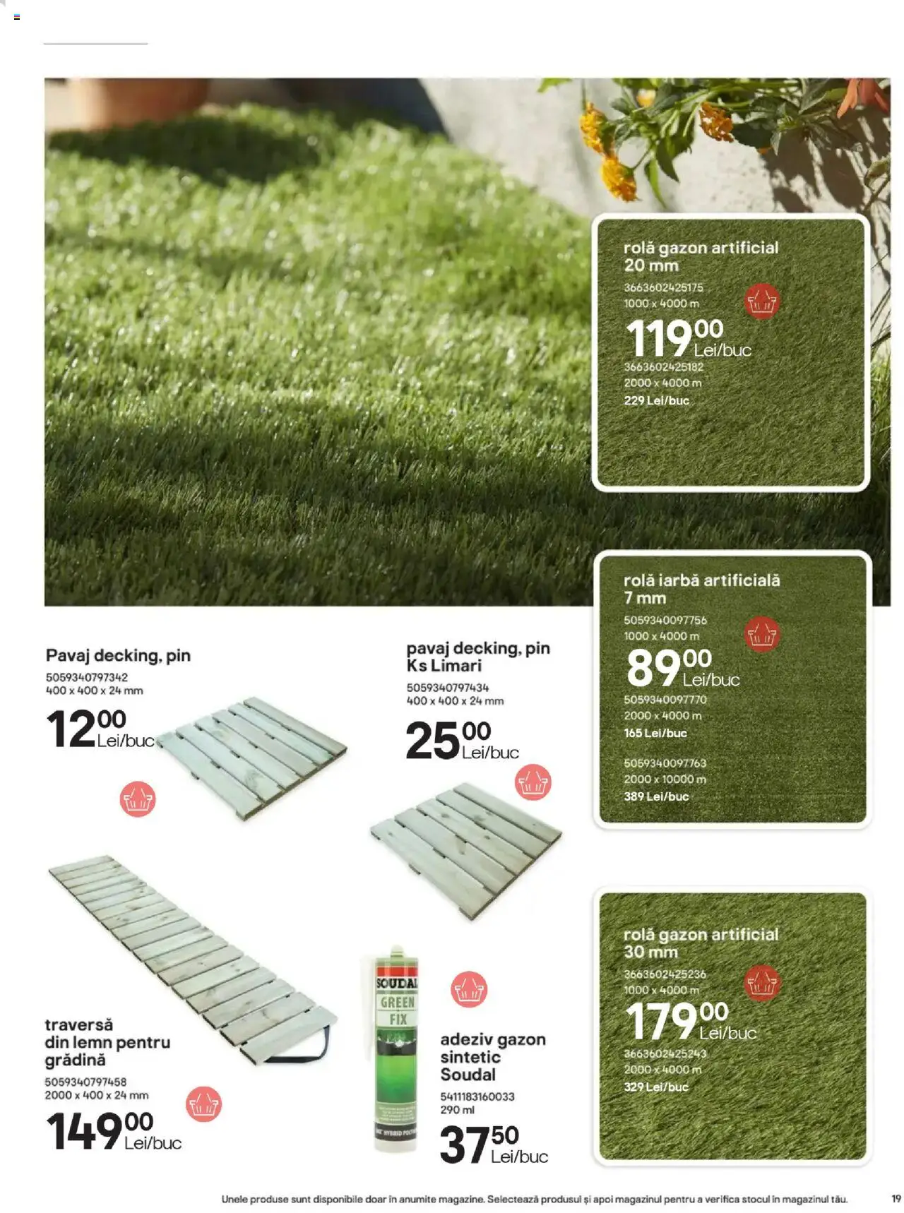 Catalog Brico Depot 23 Mai - 30 Octombrie 2025 | Pagina 19 | Produse: Iarbă artificială, Pavaj, Adeziv
