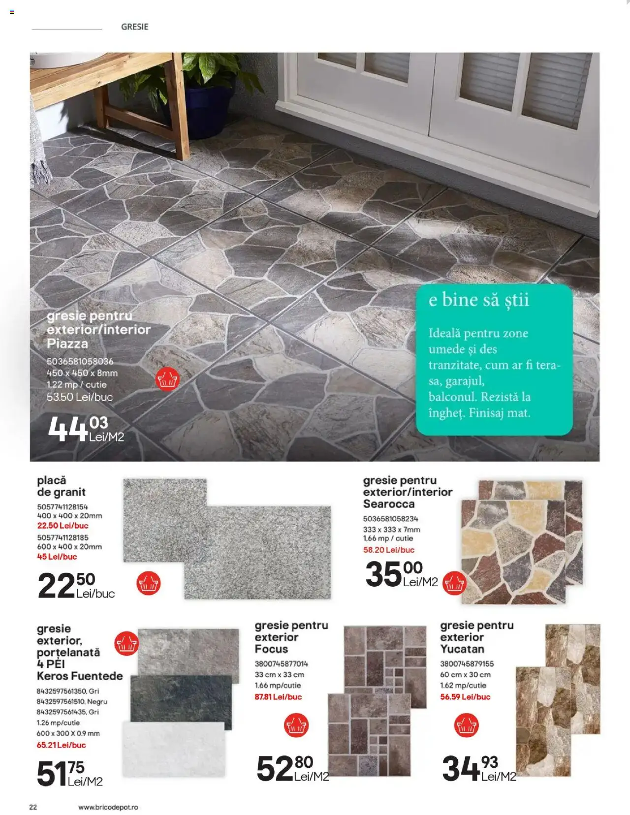 Catalog Brico Depot 23 Mai - 30 Octombrie 2025 | Pagina 22 | Produse: Gresie, Cutie