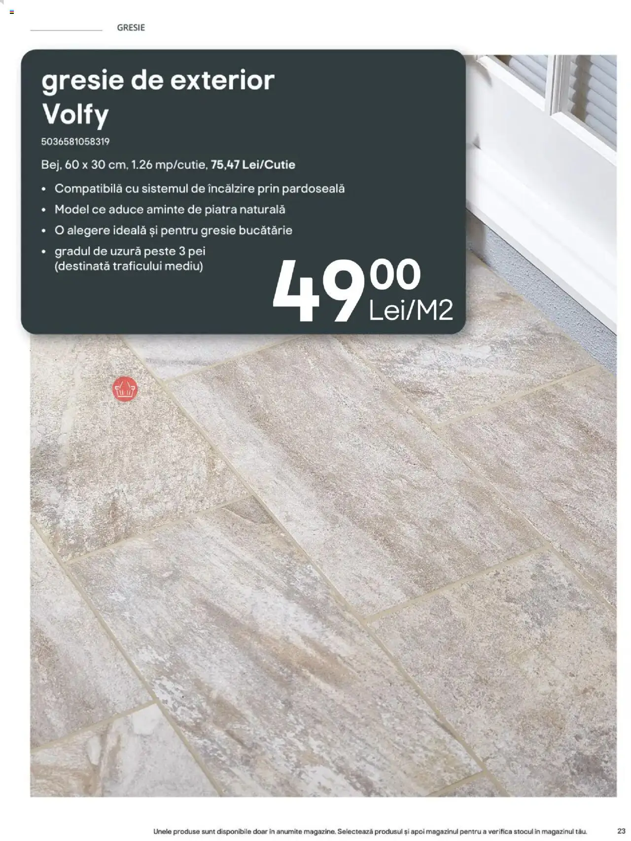 Catalog Brico Depot 23 Mai - 30 Octombrie 2025 | Pagina 23 | Produse: Gresie, Bucătărie, Pardoseală, Pește