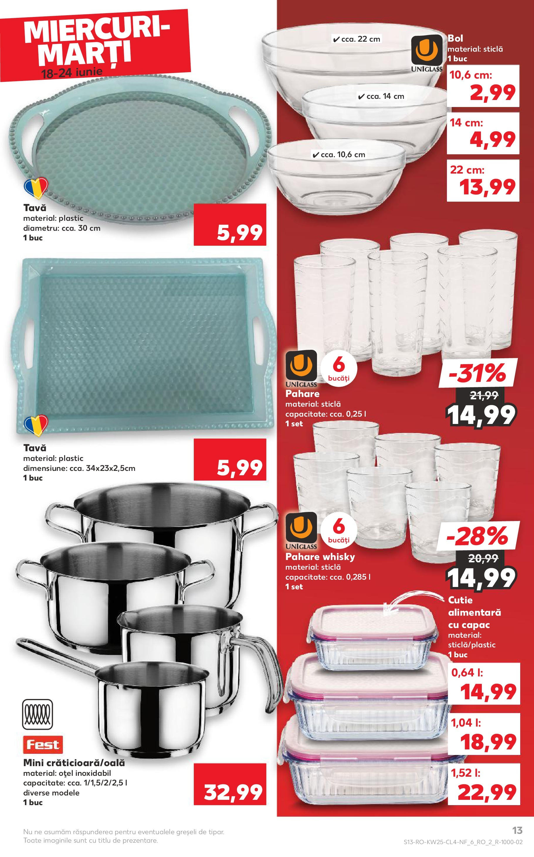 Catalog Kaufland 18 - 23 Iunie 2025 | Pagina 13 | Produse: Pahare, Cutie