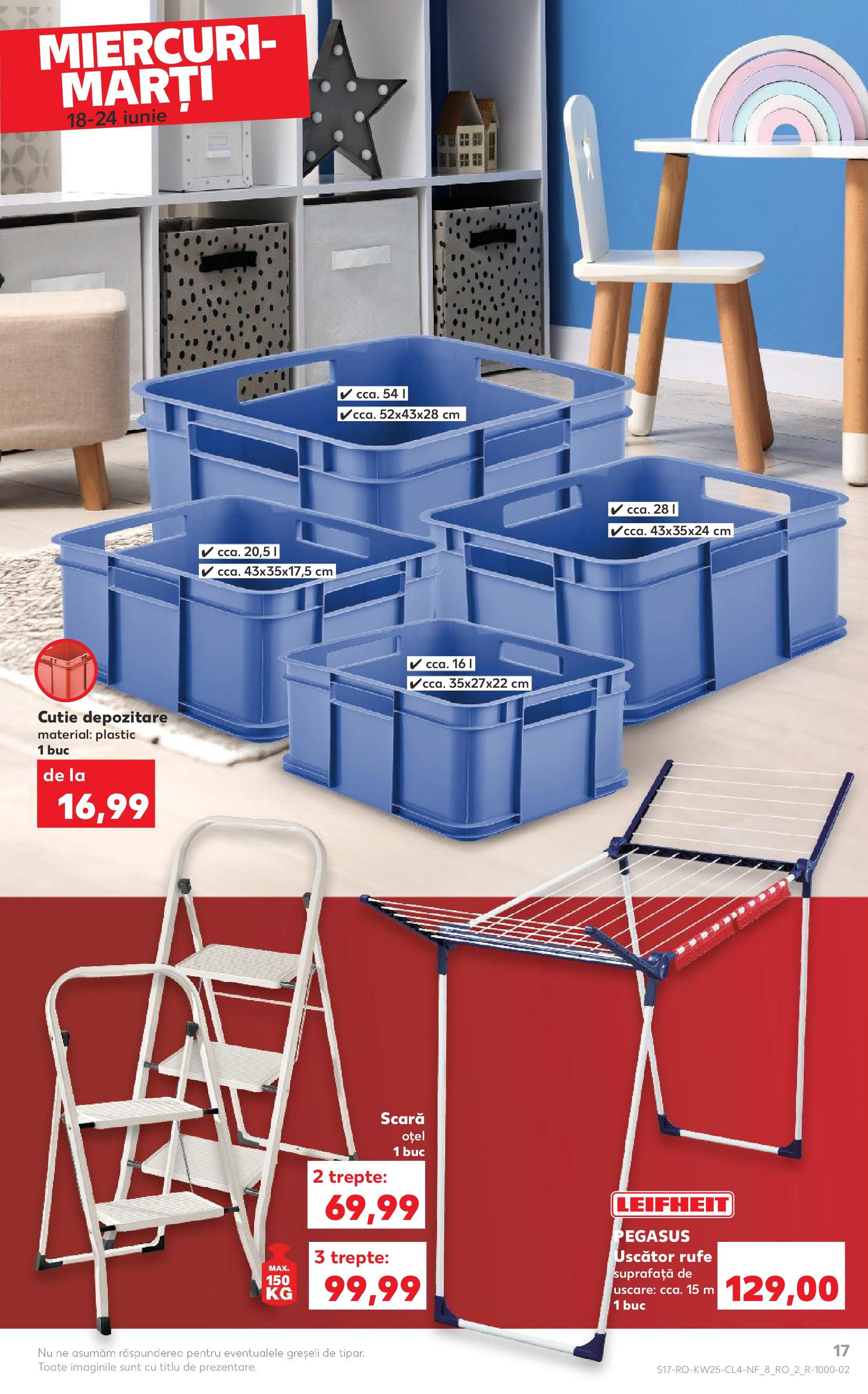 Catalog Kaufland 18 - 23 Iunie 2025 | Pagina 17 | Produse: Uscător, Scară, Uscător rufe, Cutie