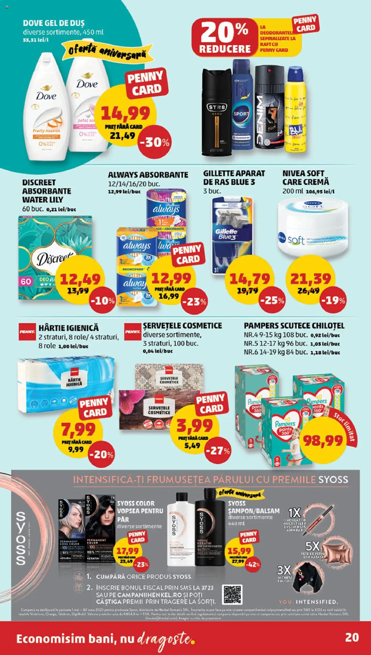 Catalog PENNY Market 18 - 23 Iunie 2025 | Pagina 20 | Produse: Ondulator, Raft, Gel de duș, Absorbante