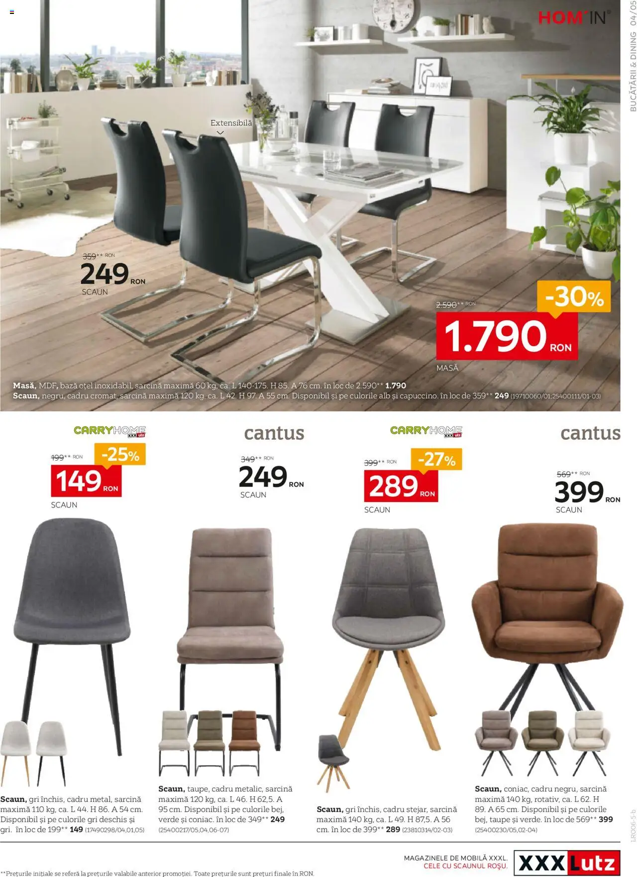 Catalog XXXLutz 16 - 28 Iunie 2025 | Pagina 5 | Produse: Masă, Scaun