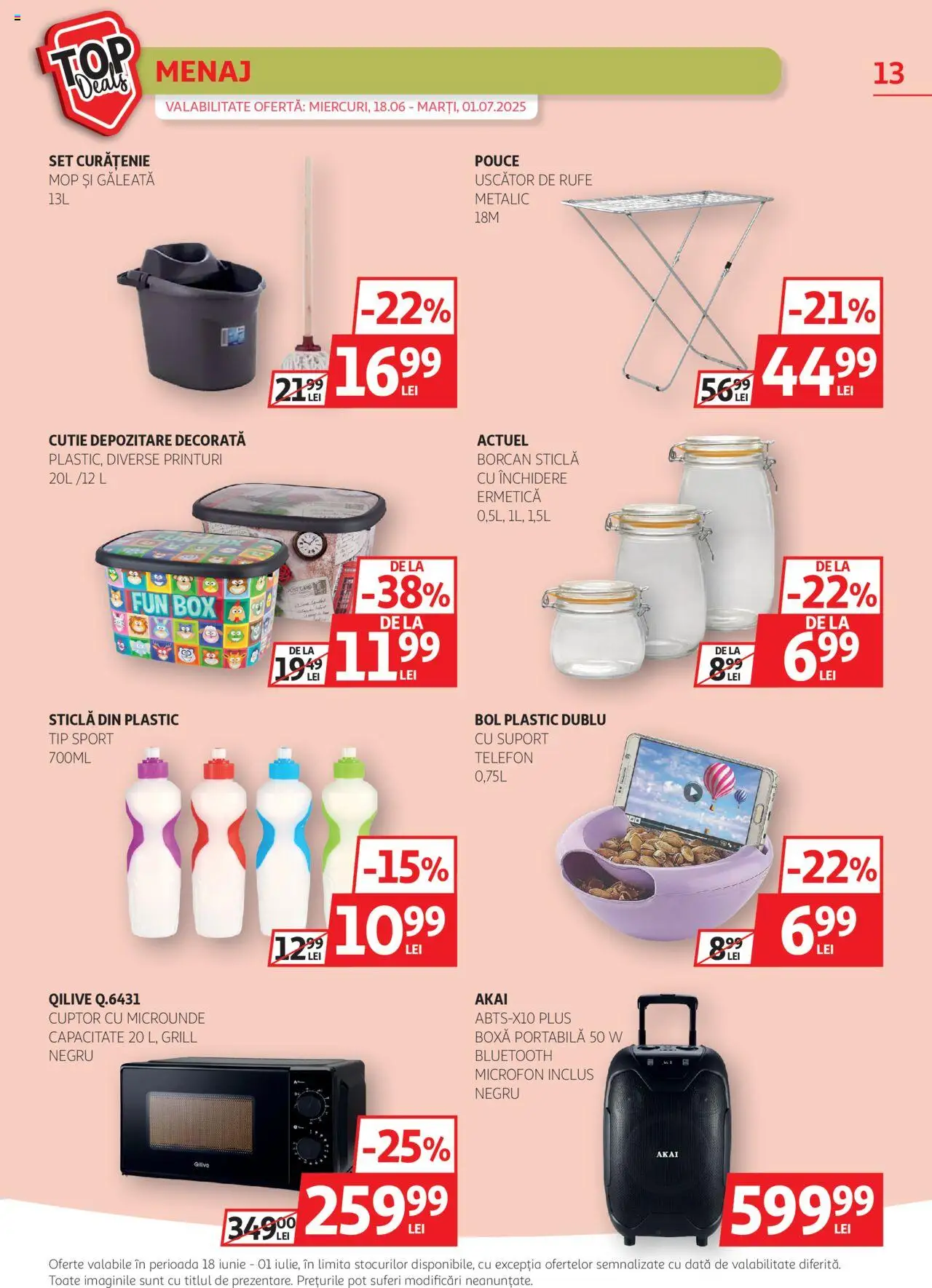 Catalog Auchan 18 - 30 Iunie 2025 | Pagina 13 | Produse: Uscător, Grill, Bol, Cutie