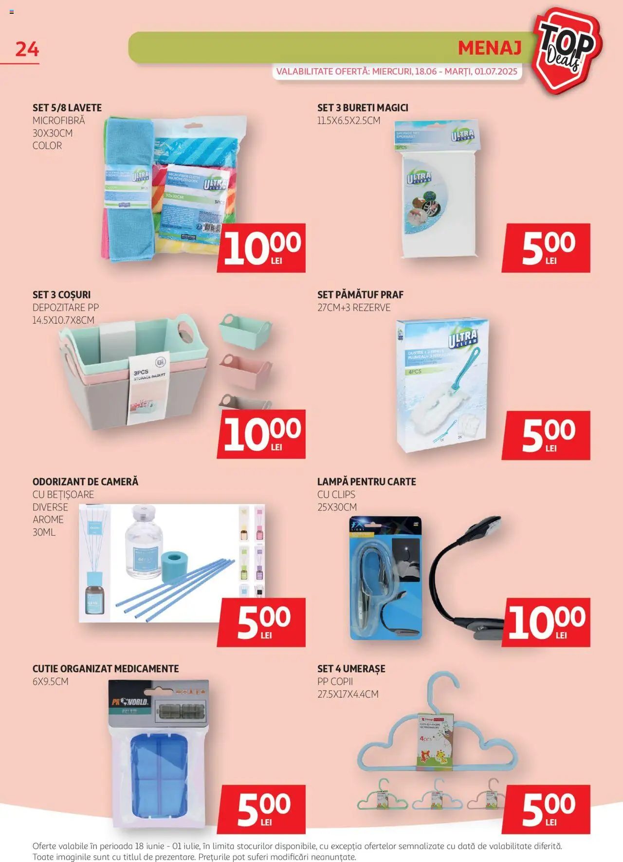 Catalog Auchan 18 - 30 Iunie 2025 | Pagina 24 | Produse: Cameră, Cutie, Lampă, Lavete