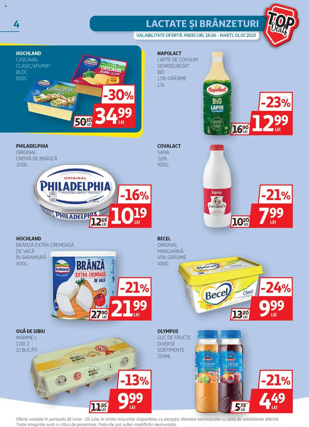 Catalog Auchan 18 - 30 Iunie 2025 | Pagina 4 | Produse: Lapte, Suc, Portocale, Fructe