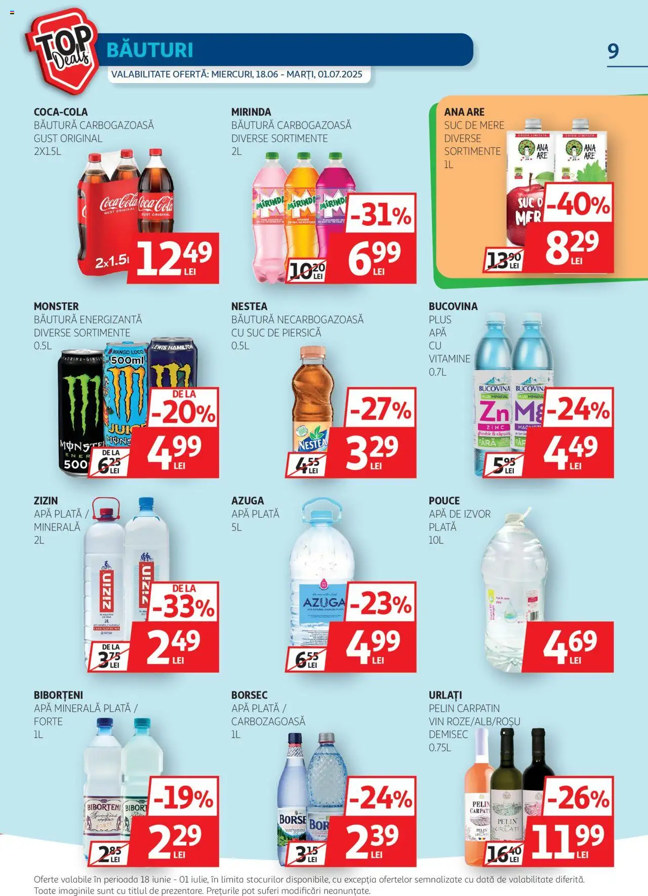 Catalog Auchan 18 - 30 Iunie 2025 | Pagina 9 | Produse: Amerikan servis, Suc, Băutură energizantă, Mere