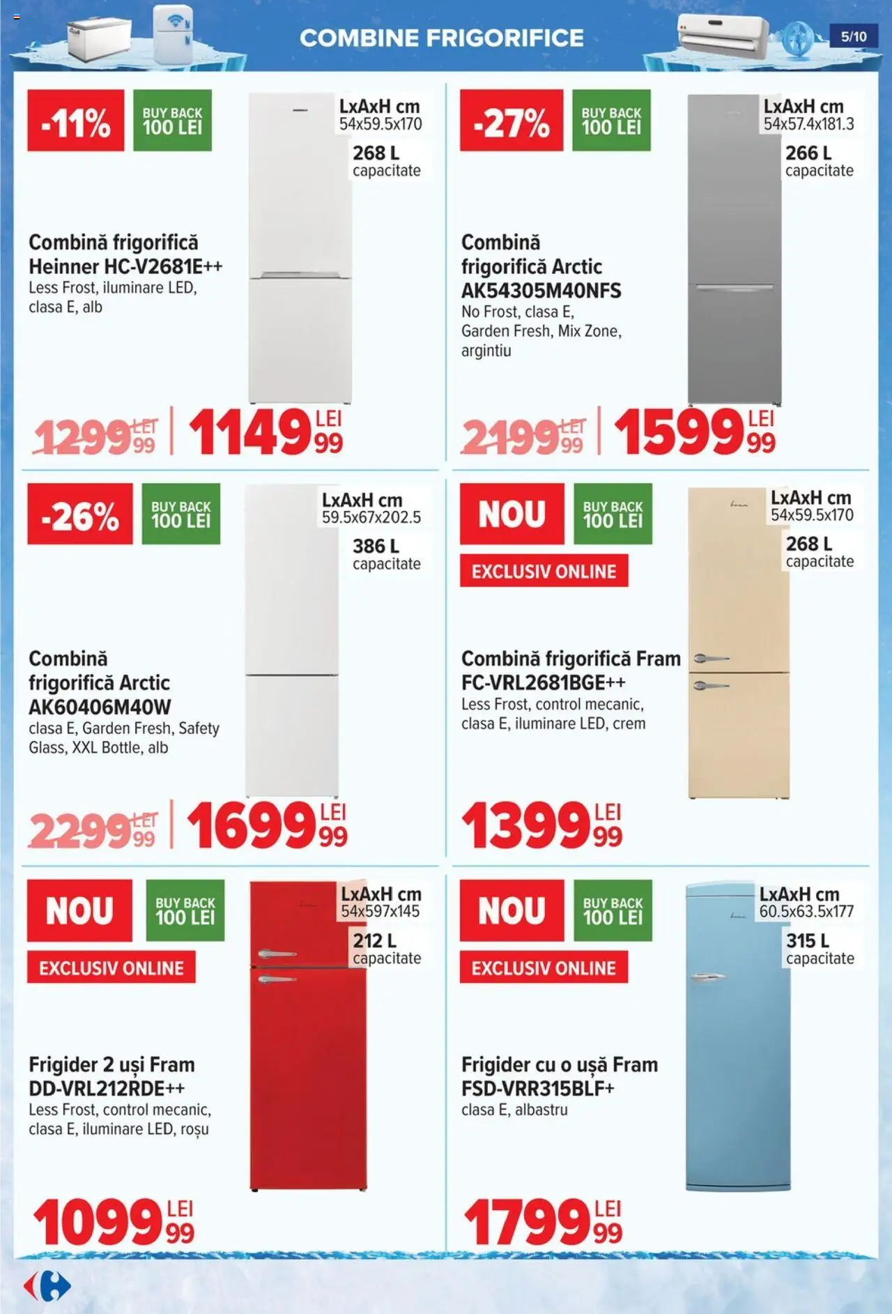 Catalog Carrefour 18 Iunie - 15 Iulie 2025 | Pagina 5 | Produse: Frigider, Ușă, Combină frigorifică