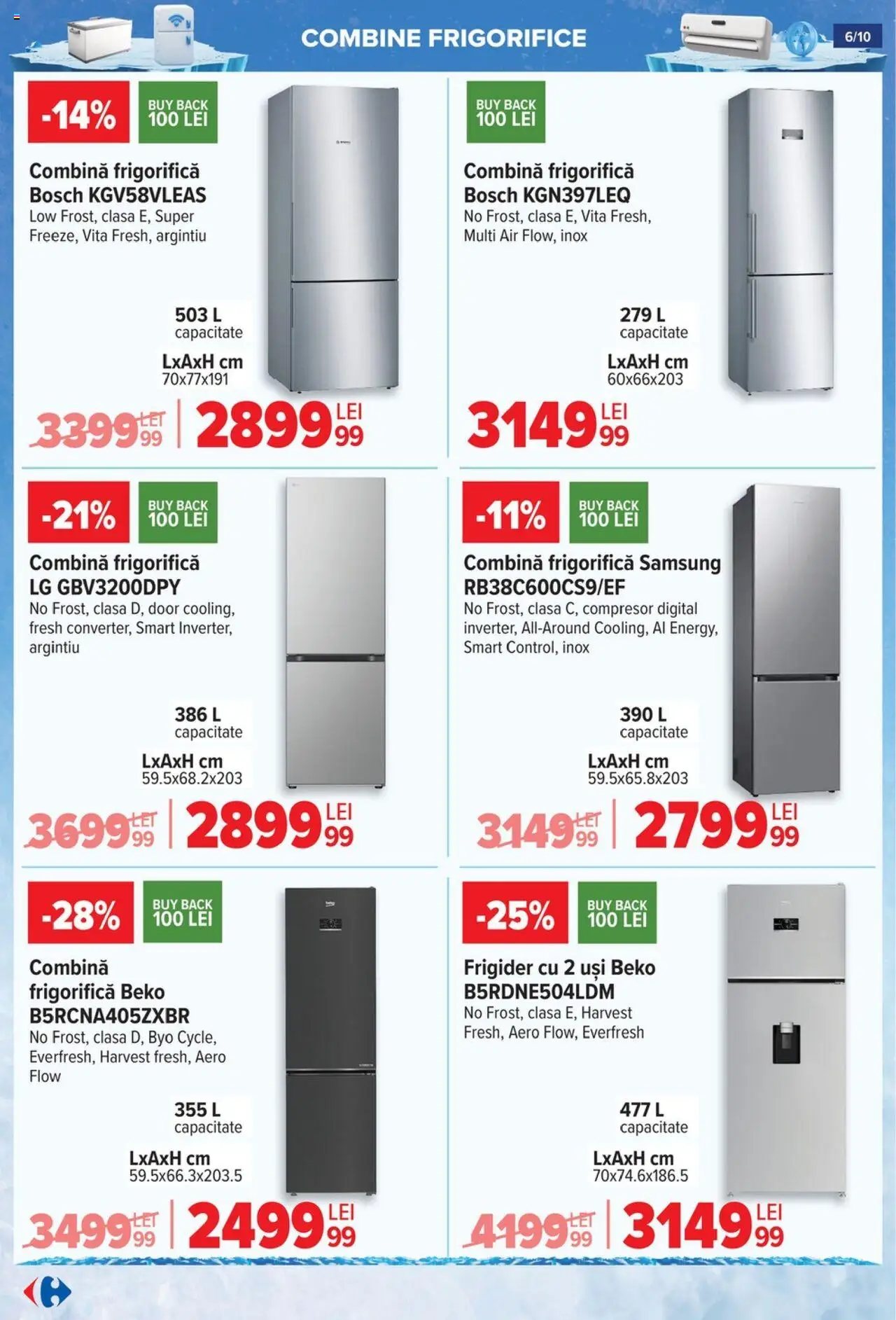 Catalog Carrefour 18 Iunie - 15 Iulie 2025 | Pagina 6 | Produse: Frigider, Combină frigorifică