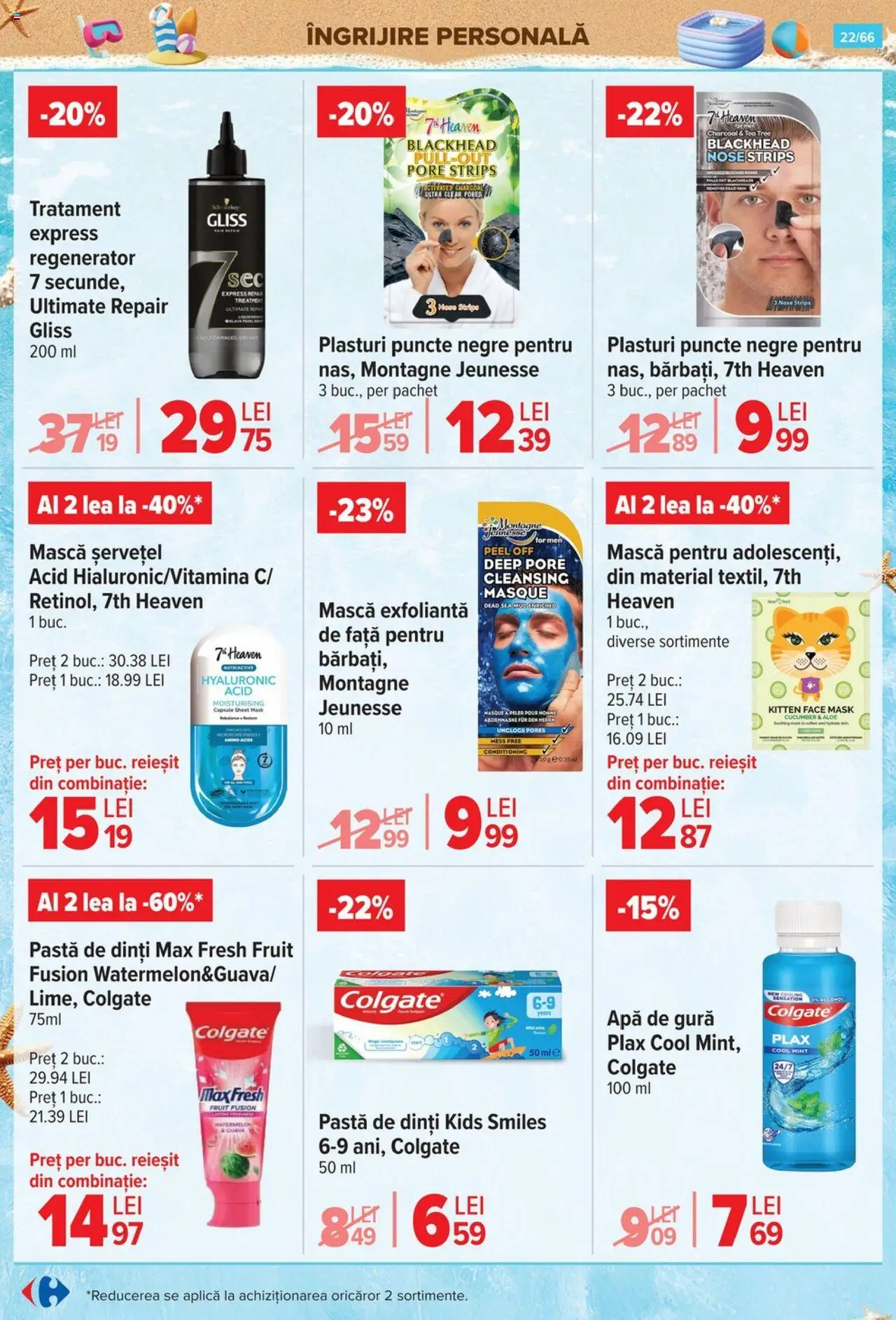Catalog Carrefour 18 - 30 Iunie 2025 | Pagina 22 | Produse: Plasturi, Pastă de dinți, Apă de gură, Apă