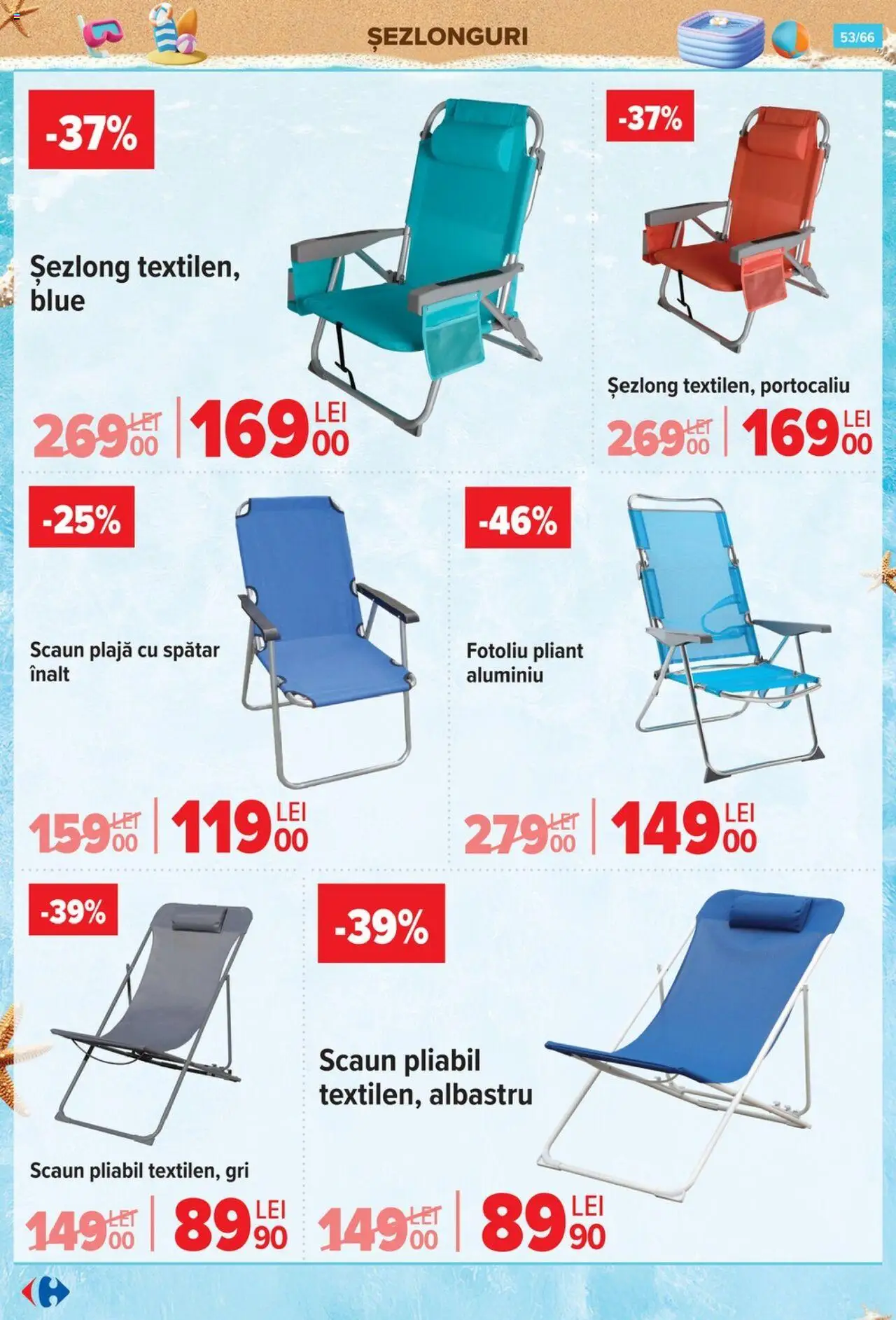 Catalog Carrefour 18 - 30 Iunie 2025 | Pagina 53 | Produse: Fotoliu, Șezlong, Scaun