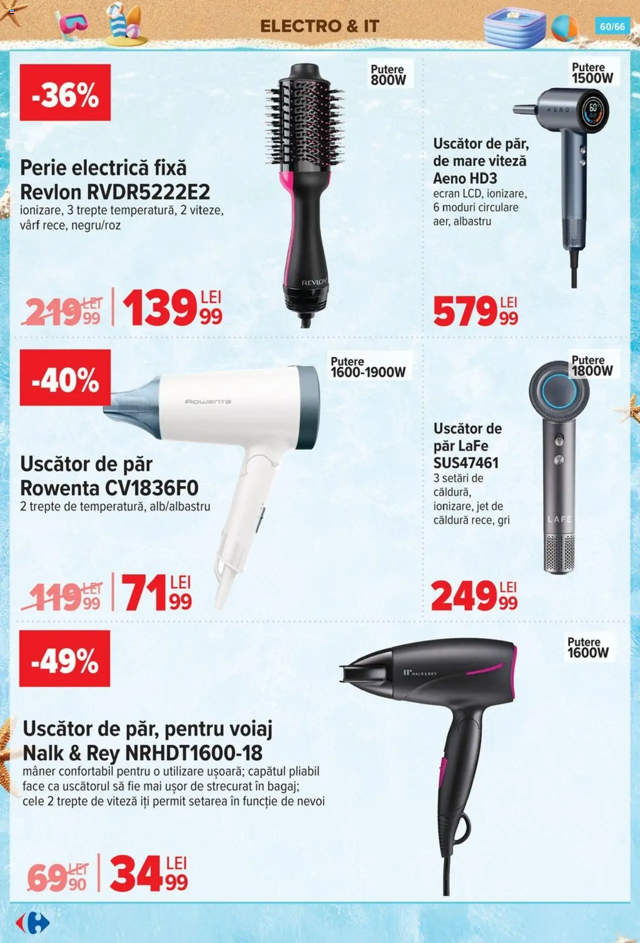 Catalog Carrefour 18 - 30 Iunie 2025 | Pagina 60 | Produse: Uscător, Uscător De Păr, Mâner, Perie