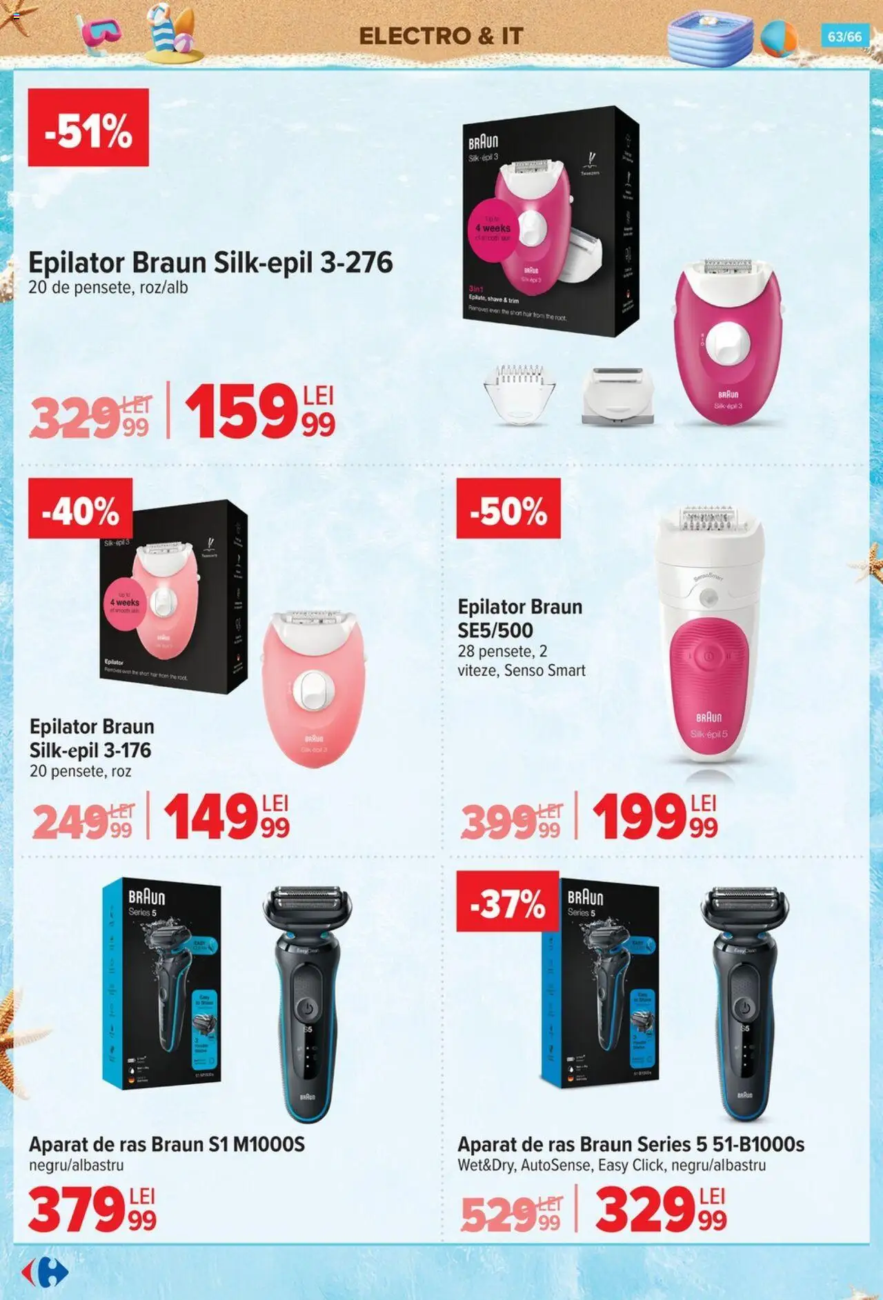 Catalog Carrefour 18 - 30 Iunie 2025 | Pagina 63 | Produse: Aparat De Ras, Epilator