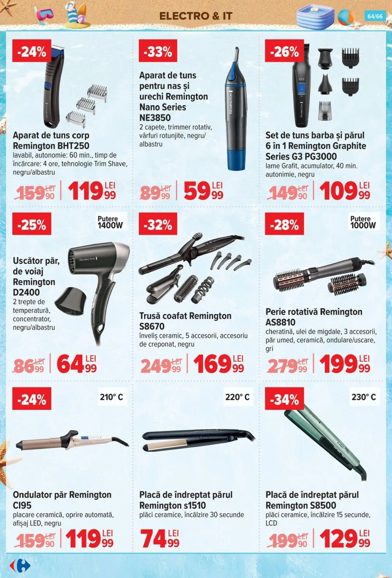 Catalog Carrefour 18 - 30 Iunie 2025 | Pagina 64 | Produse: Trimmer, Perie rotativă, Uscător, Ulei