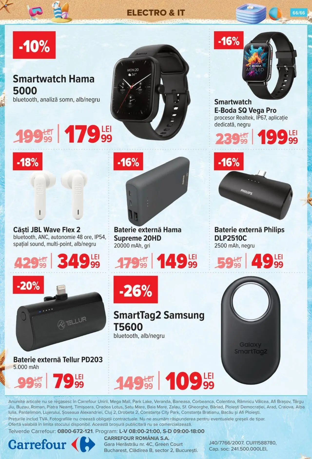 Catalog Carrefour 18 - 30 Iunie 2025 | Pagina 66 | Produse: Enginar, Căști, Smartwatch, Baterie