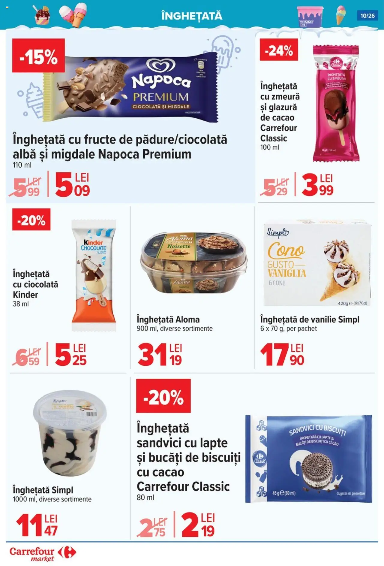 Catalog Carrefour 18 - 23 Iunie 2025 | Pagina 10 | Produse: Zmeură, Migdale, Lapte, Înghețată