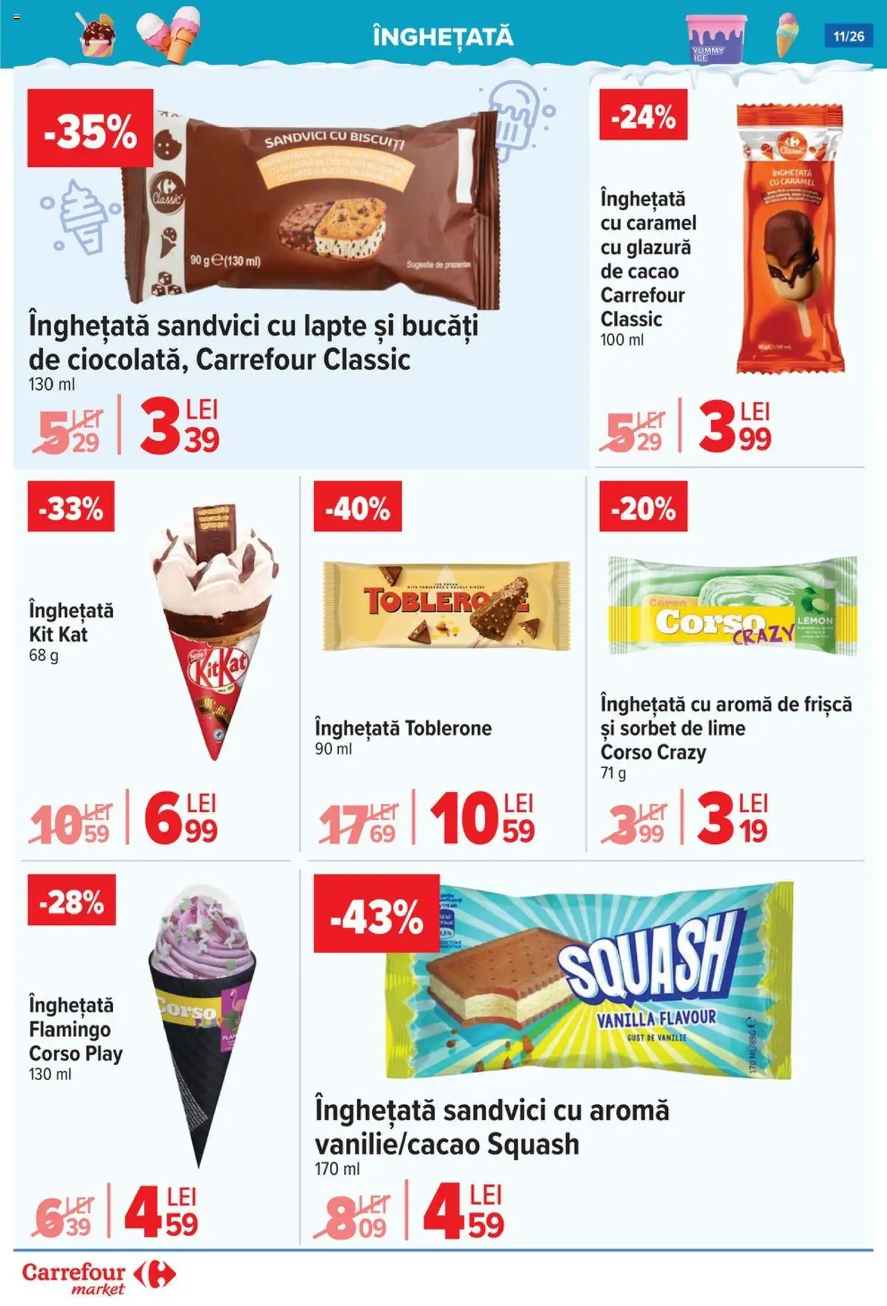 Catalog Carrefour 18 - 23 Iunie 2025 | Pagina 11 | Produse: Lime, Cacao, Biscuiți, Înghețată