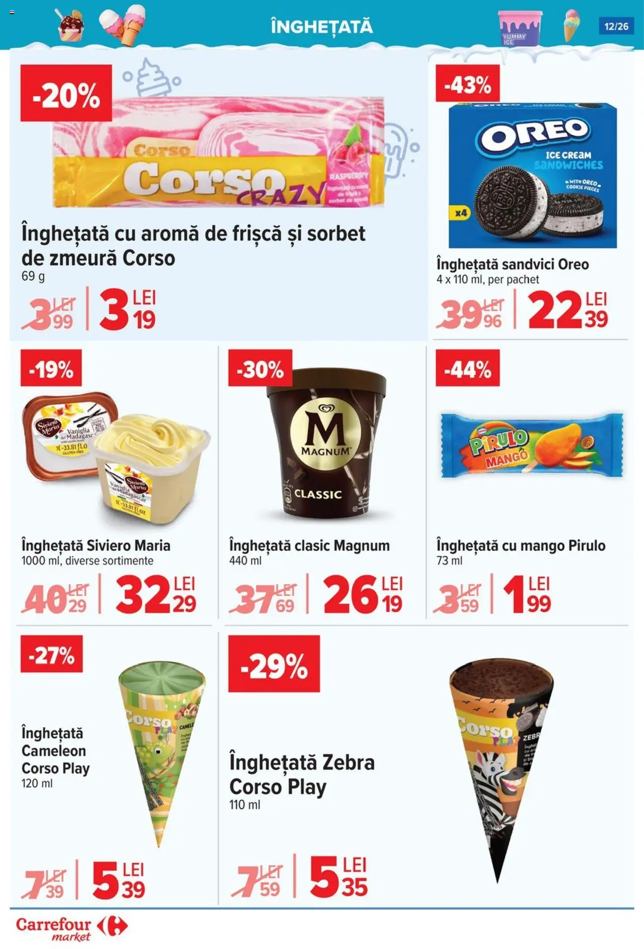 Catalog Carrefour 18 - 23 Iunie 2025 | Pagina 12 | Produse: Zmeură, Frișcă, Înghețată, Mango