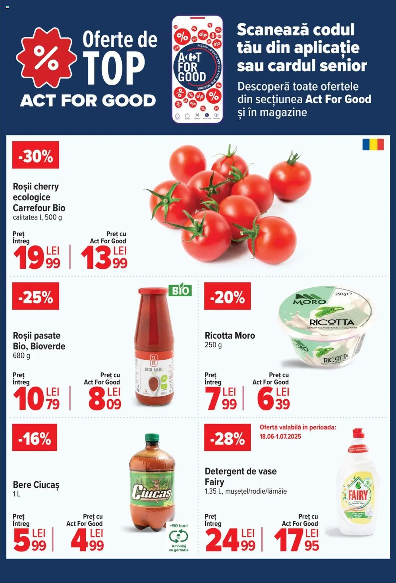Catalog Carrefour 18 - 23 Iunie 2025 | Pagina 2 | Produse: Şerit ödül, Detergent de vase, Roșii, Detergent