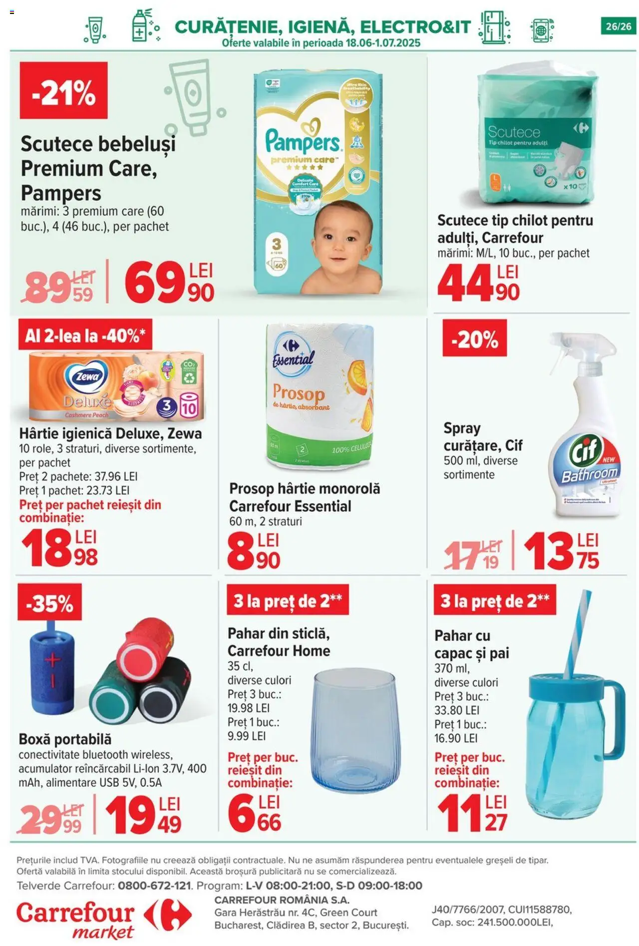 Catalog Carrefour 18 - 23 Iunie 2025 | Pagina 24 | Produse: Usb, Scutece, Boxă portabilă
