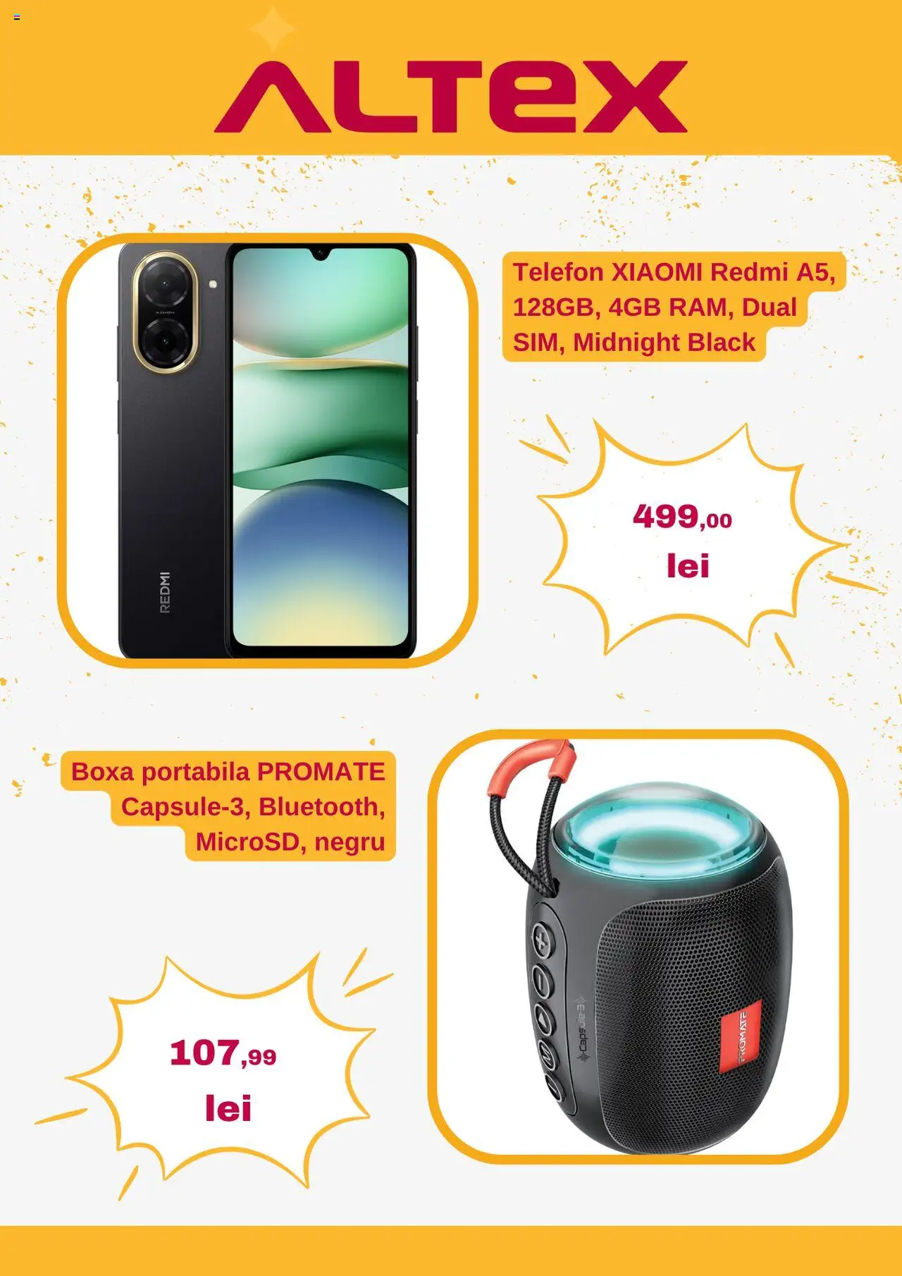 Catalog Altex 19 - 24 Iunie 2025 | Pagina 2 | Produse: Telefon, Cameră, Boxă portabilă