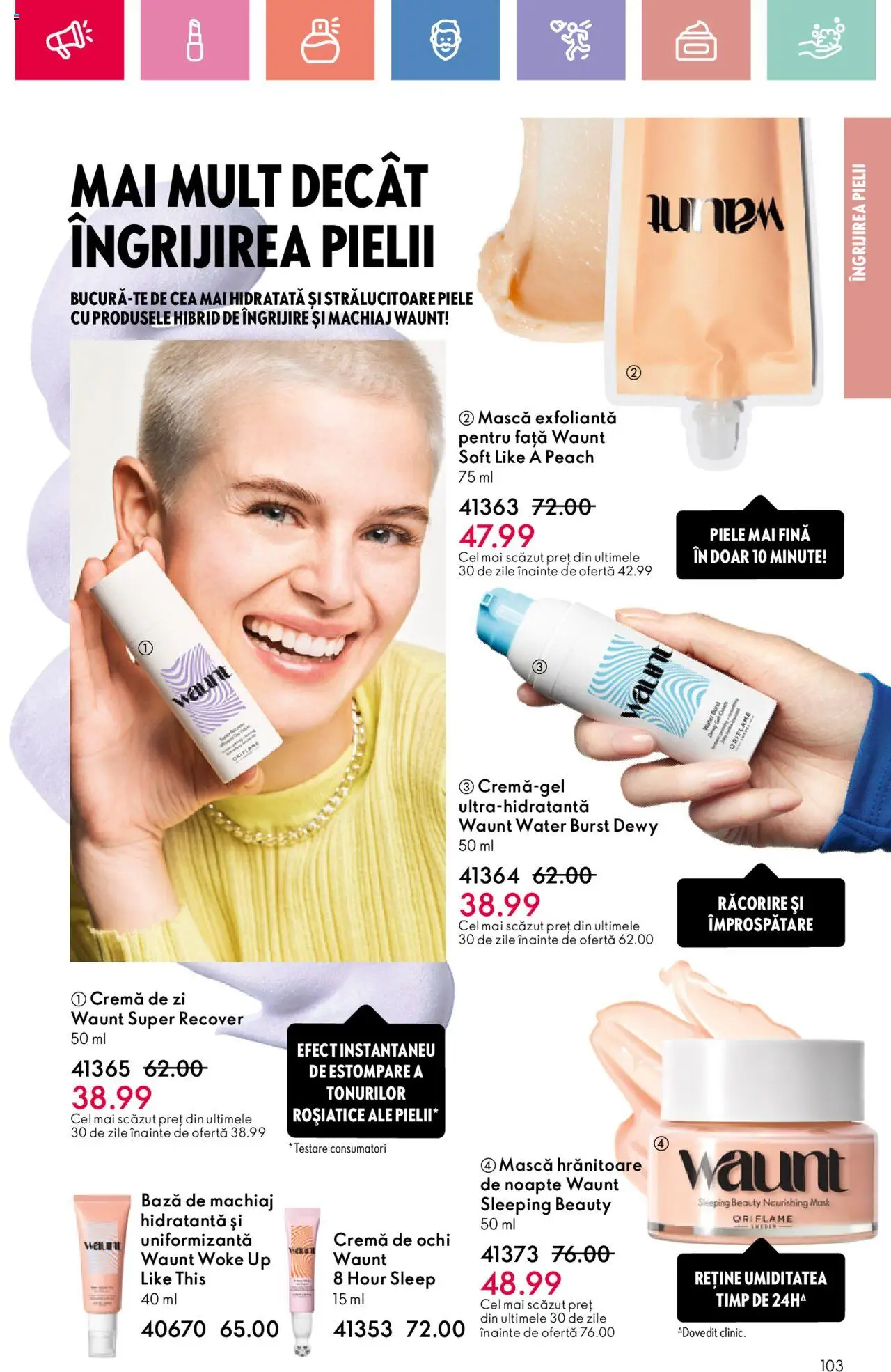 Catalog Oriflame 27 Iulie - 18 August 2025 | Pagina 103 | Produse: Bază de machiaj, Cremă de zi, Machiaj, Cremă