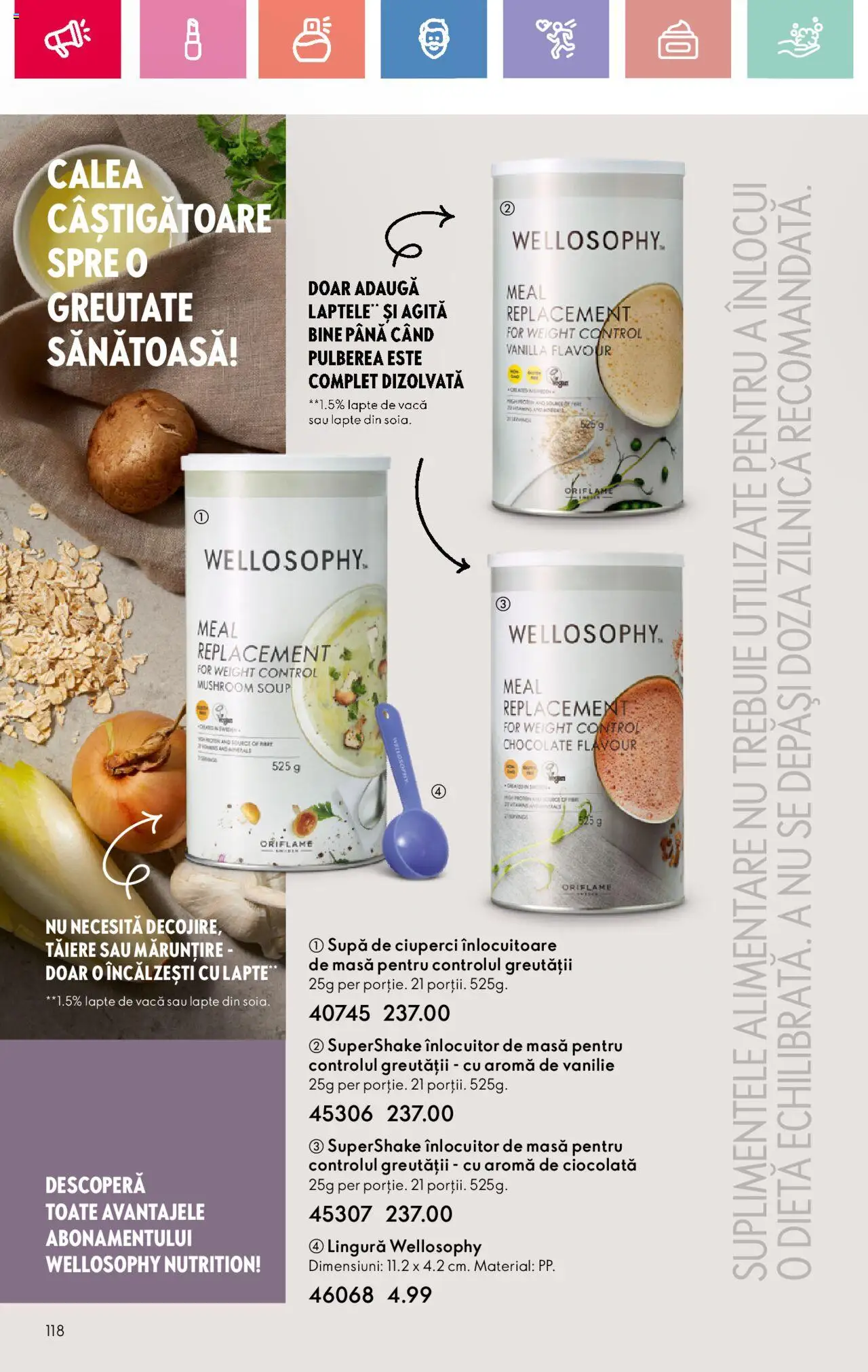 Catalog Oriflame 27 Iulie - 18 August 2025 | Pagina 118 | Produse: Masă, Ciuperci, Lapte, Ciocolată
