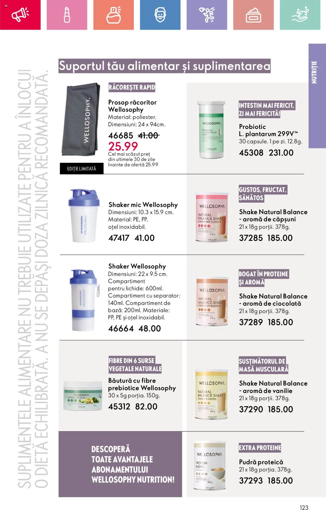 Catalog Oriflame 27 Iulie - 18 August 2025 | Pagina 123 | Produse: Masă, Pudră, Căpșuni, Shake