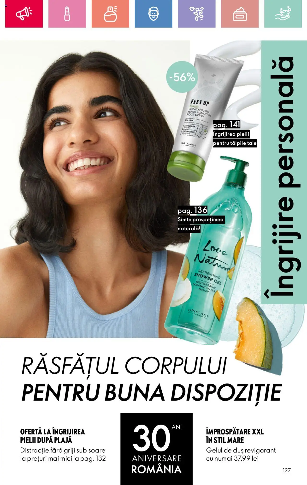 Catalog Oriflame 27 Iulie - 18 August 2025 | Pagina 127 | Produse: Duș, Mici