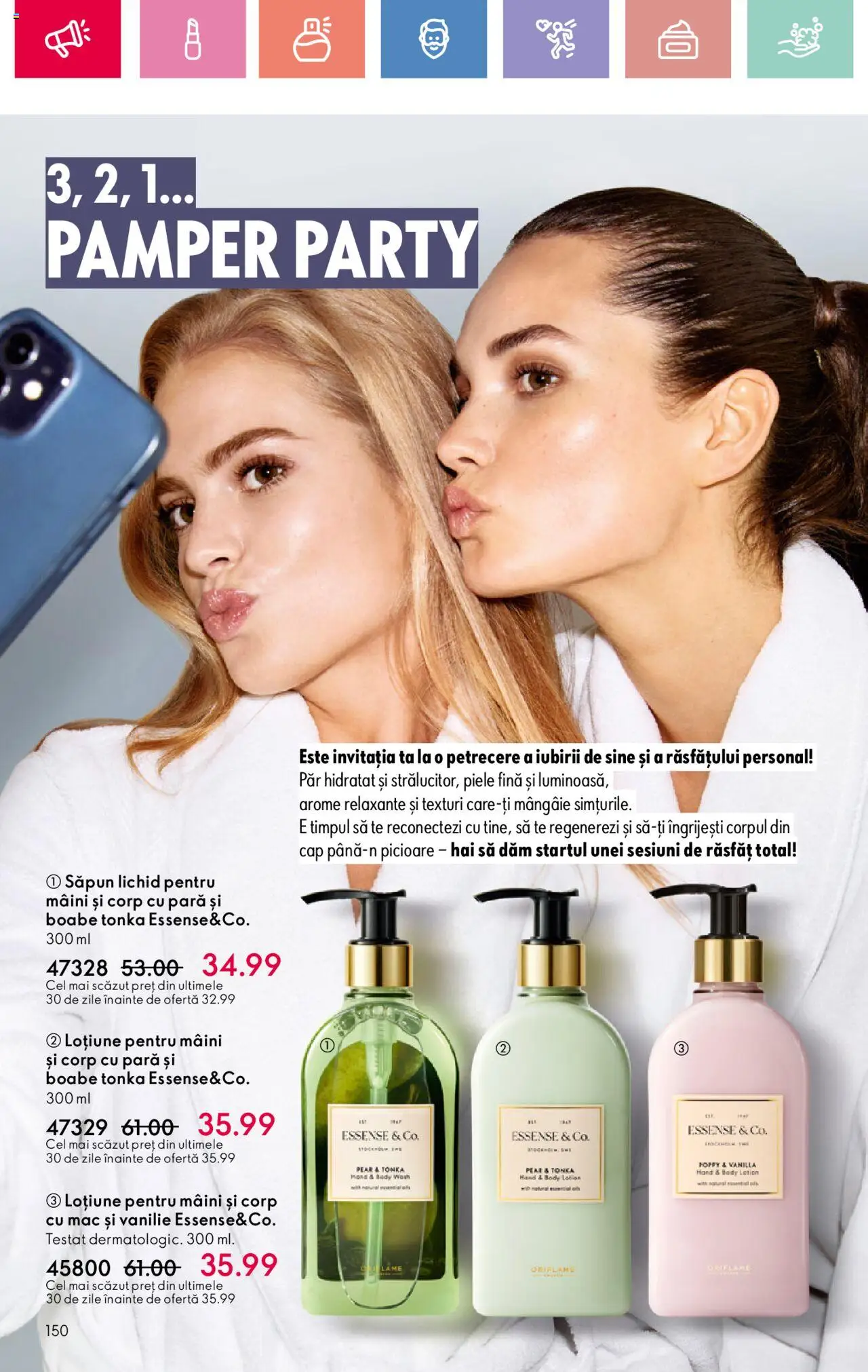 Catalog Oriflame 27 Iulie - 18 August 2025 | Pagina 150 | Produse: Pară, Body, Săpun, Săpun lichid