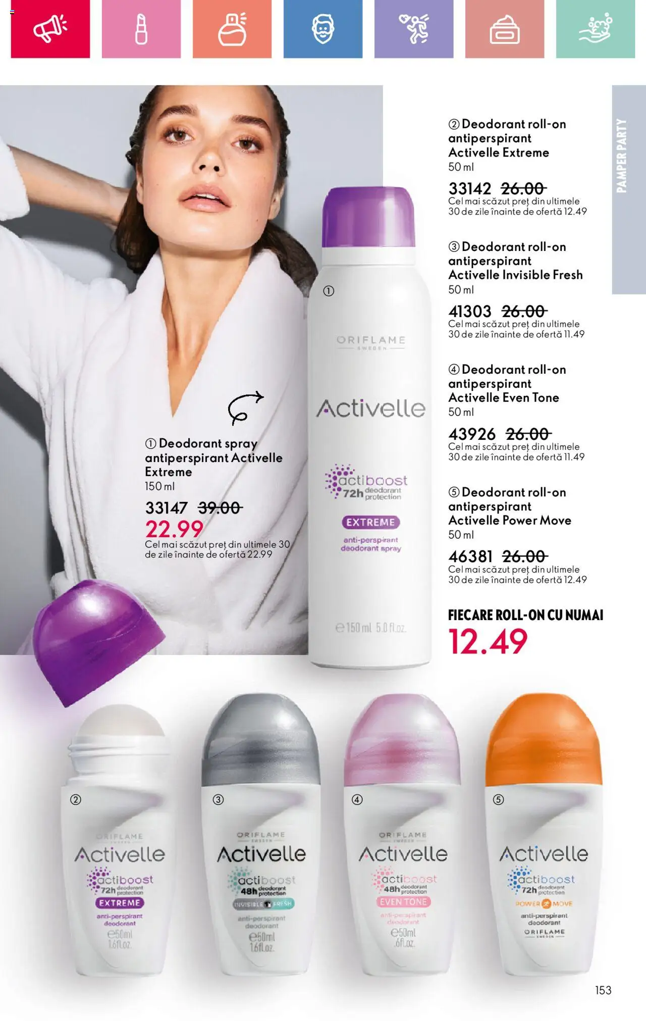 Catalog Oriflame 27 Iulie - 18 August 2025 | Pagina 153 | Produse: Deodorant, Antiperspirant