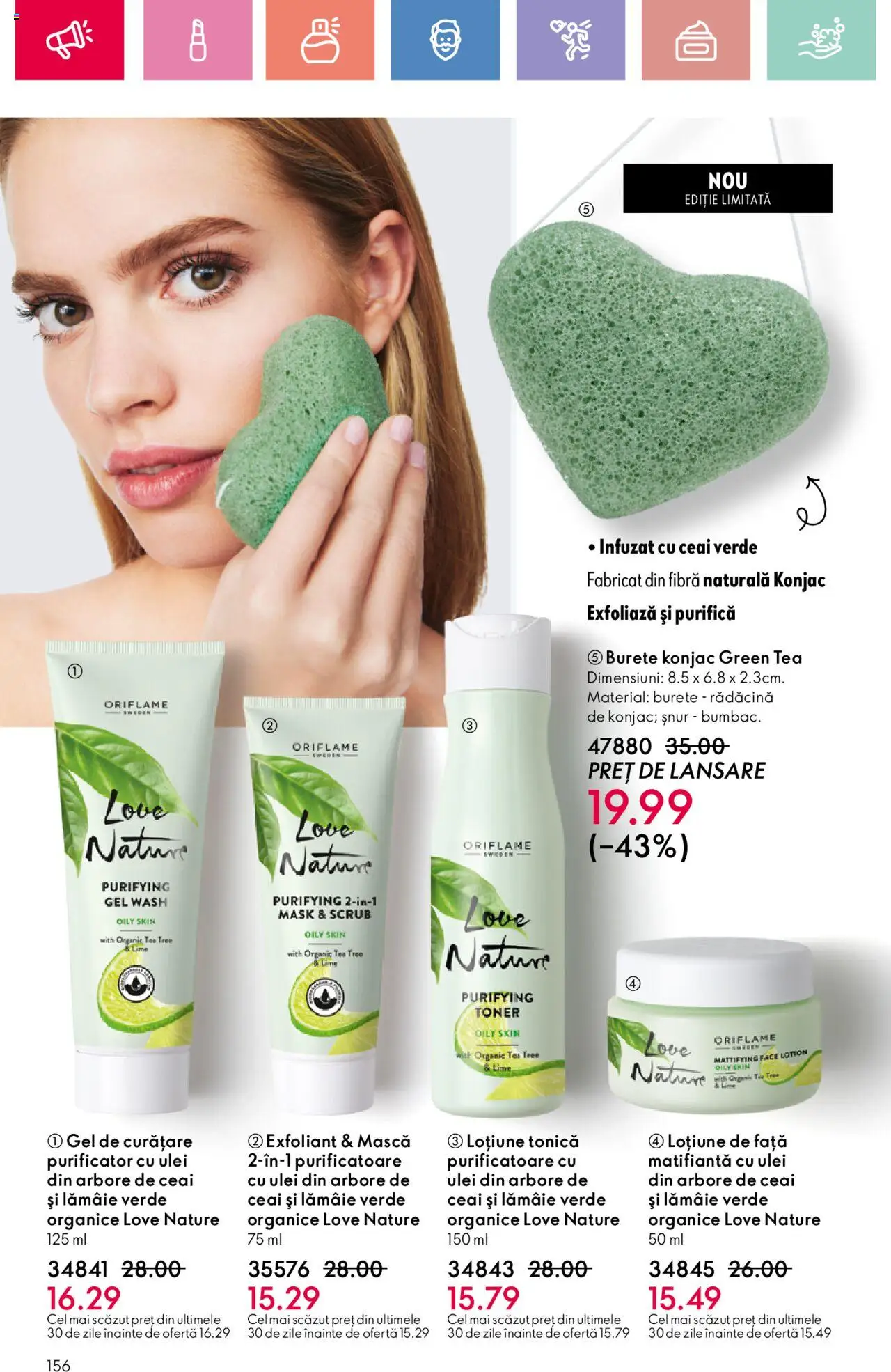Catalog Oriflame 27 Iulie - 18 August 2025 | Pagina 156 | Produse: Toner, Burete, Ceai, Lămâie