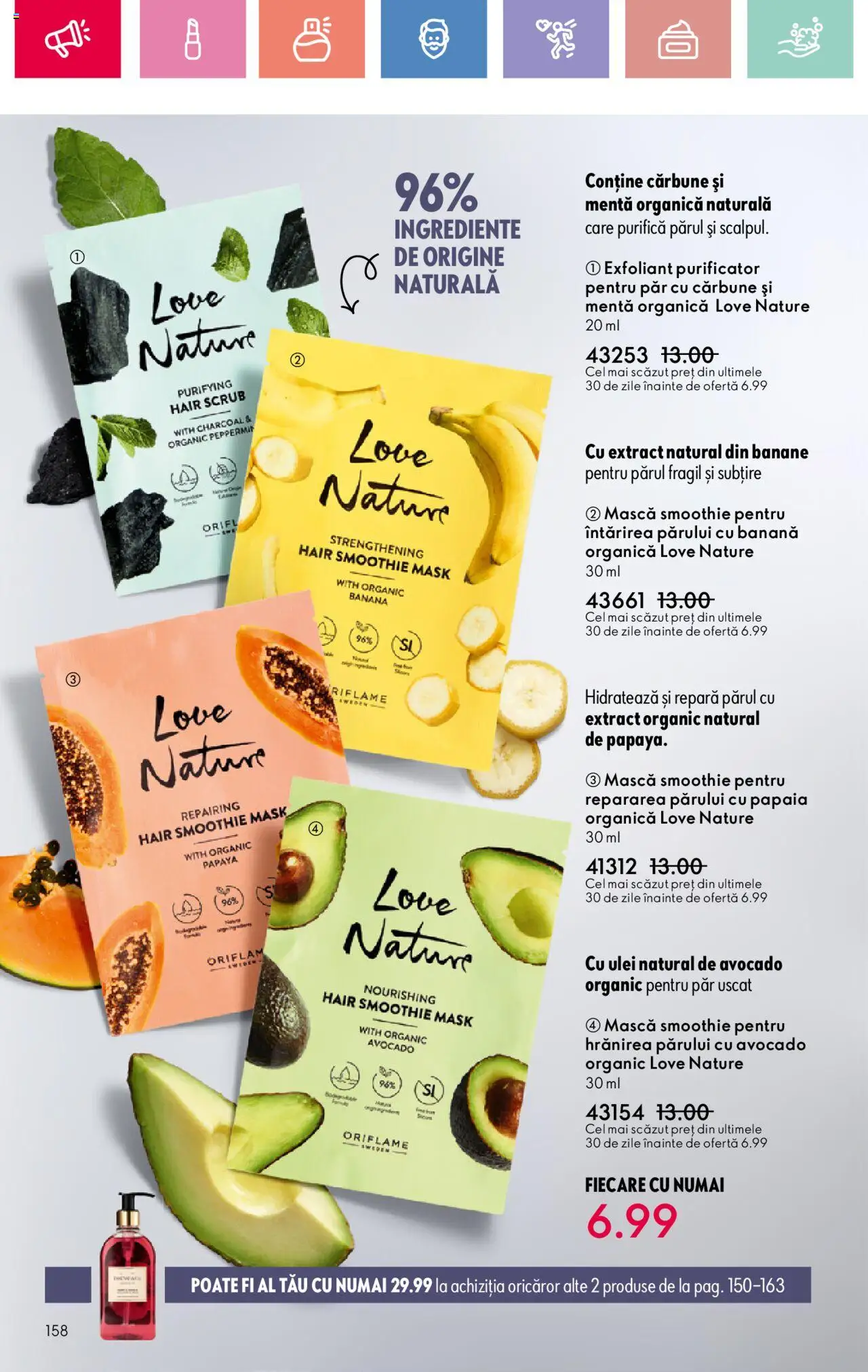 Catalog Oriflame 27 Iulie - 18 August 2025 | Pagina 158 | Produse: Exfoliant, Ulei, Avocado, Smoothie