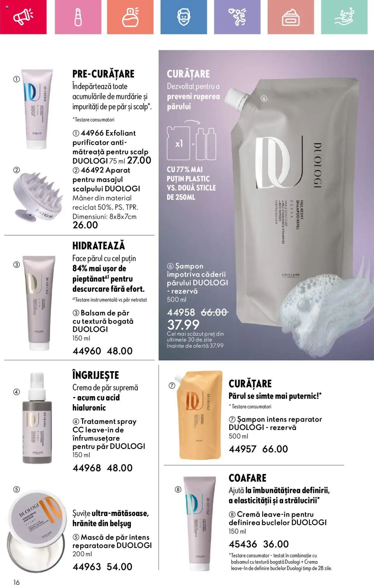 Catalog Oriflame 27 Iulie - 18 August 2025 | Pagina 16 | Produse: Mâner, Balsam, Mască de păr, Balsam de păr