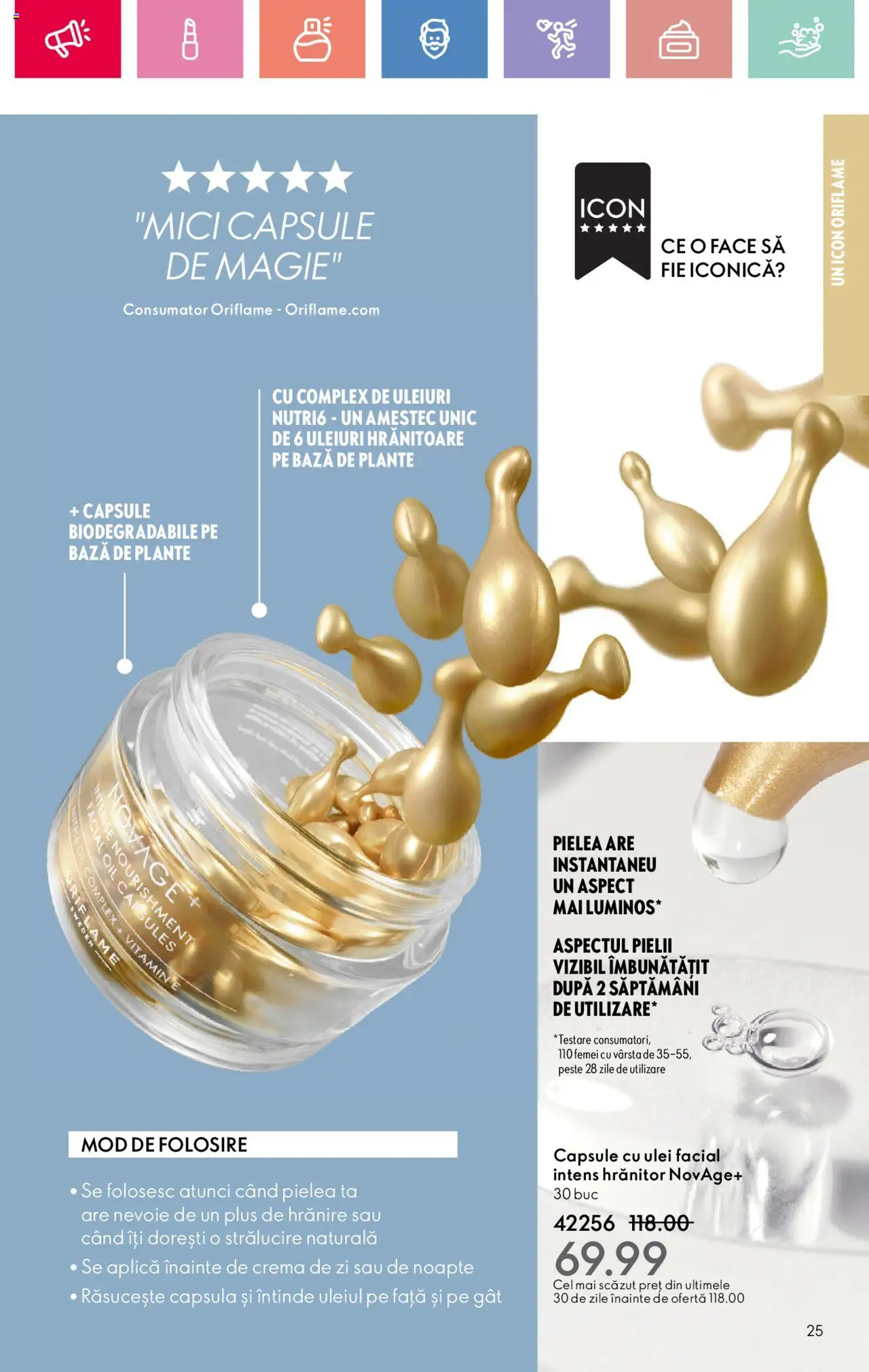 Catalog Oriflame 27 Iulie - 18 August 2025 | Pagina 25 | Produse: Capsule cu ulei, Cremă de zi, Ulei, Pește