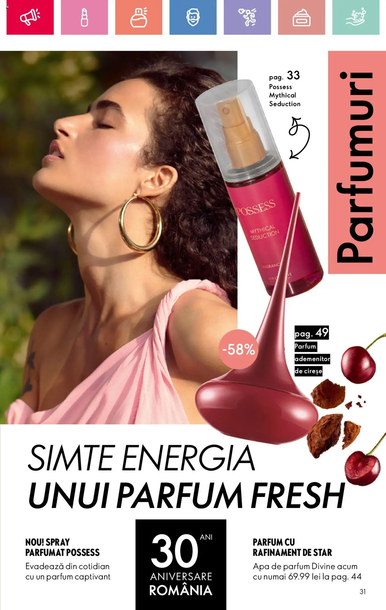 Catalog Oriflame 27 Iulie - 18 August 2025 | Pagina 31 | Produse: Apă de parfum, Parfum, Cireșe, Apă